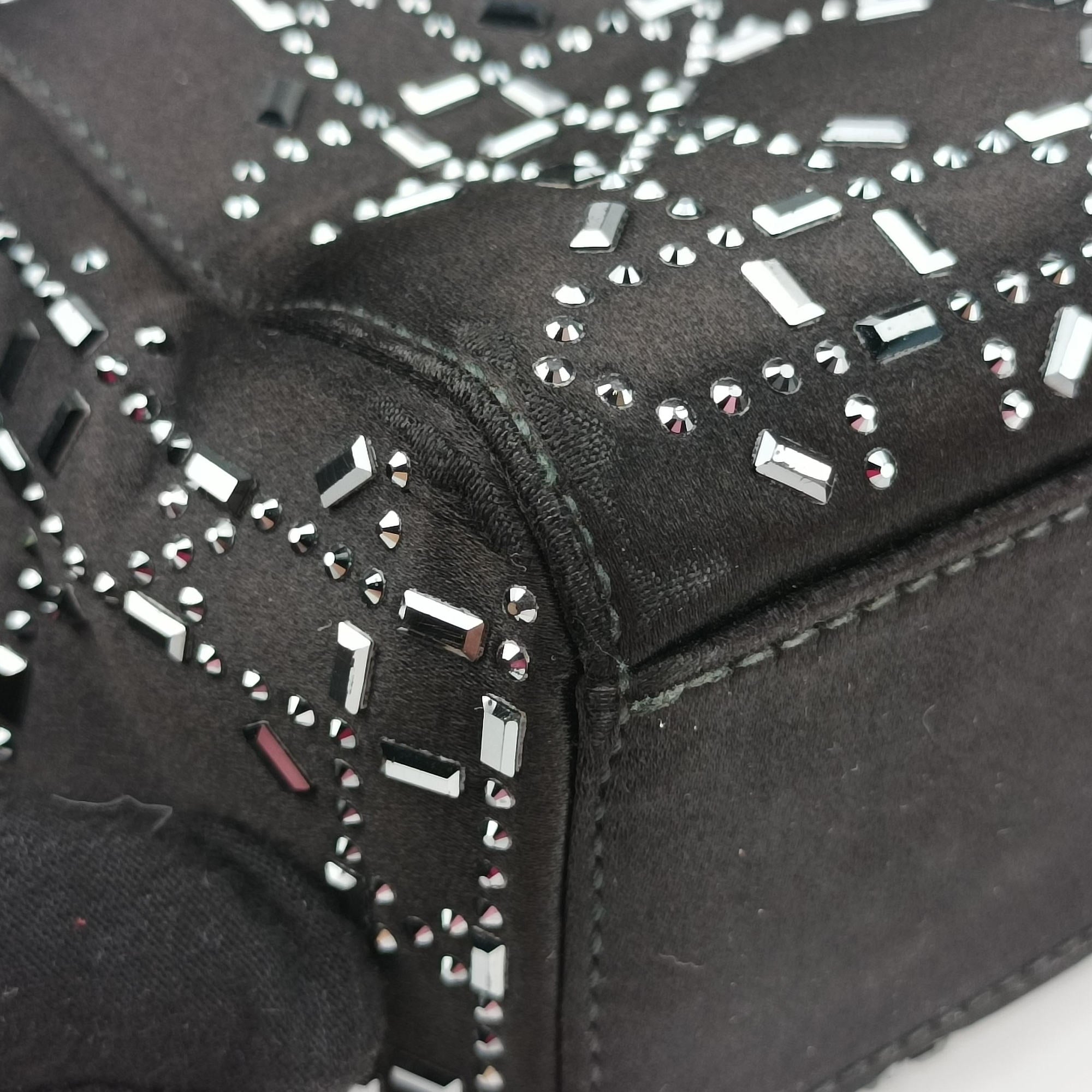 Lady Dior Black Silk 19-MA-0118レディディオール ブラック シルク 19-MA-0118
