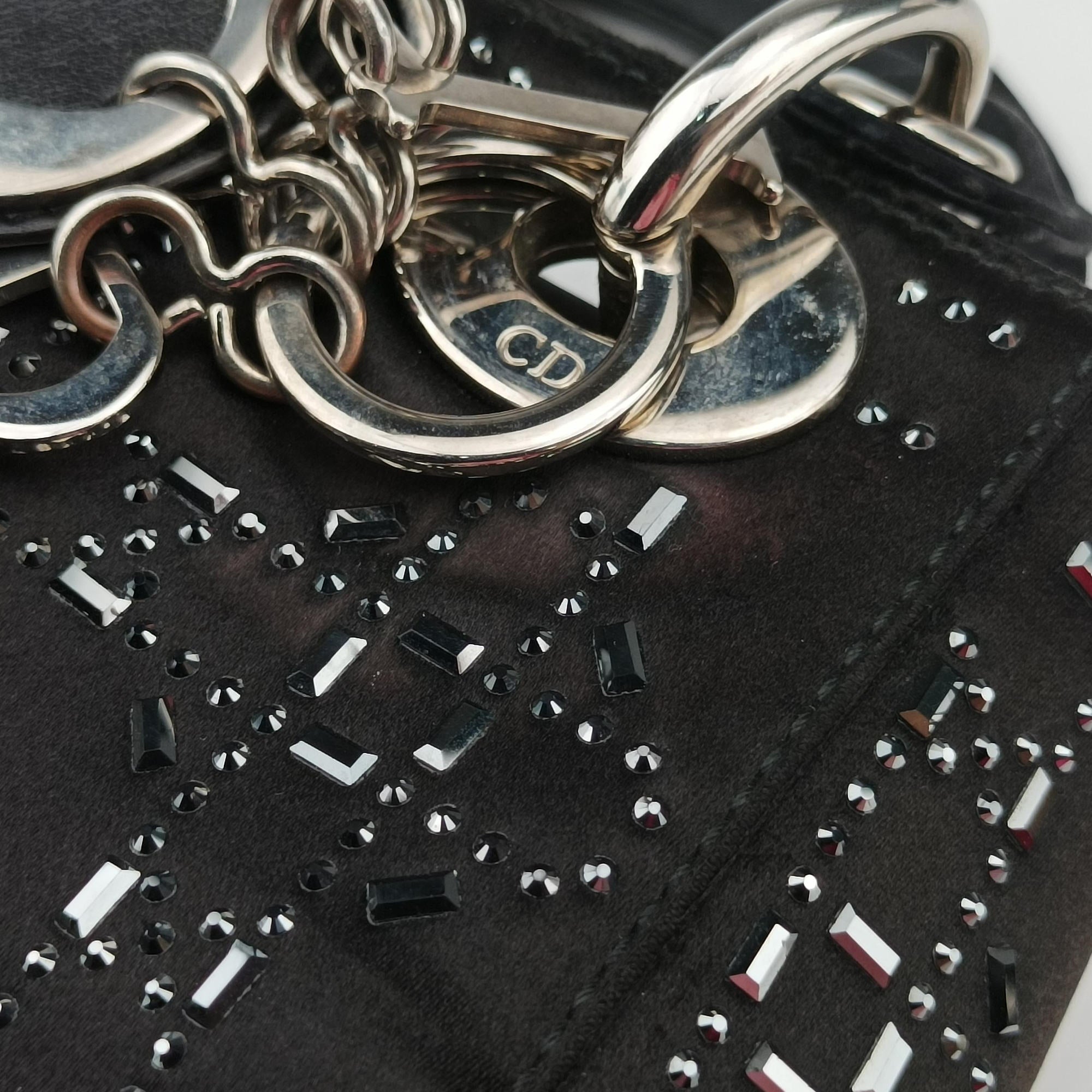 Lady Dior Black Silk 19-MA-0118レディディオール ブラック シルク 19-MA-0118