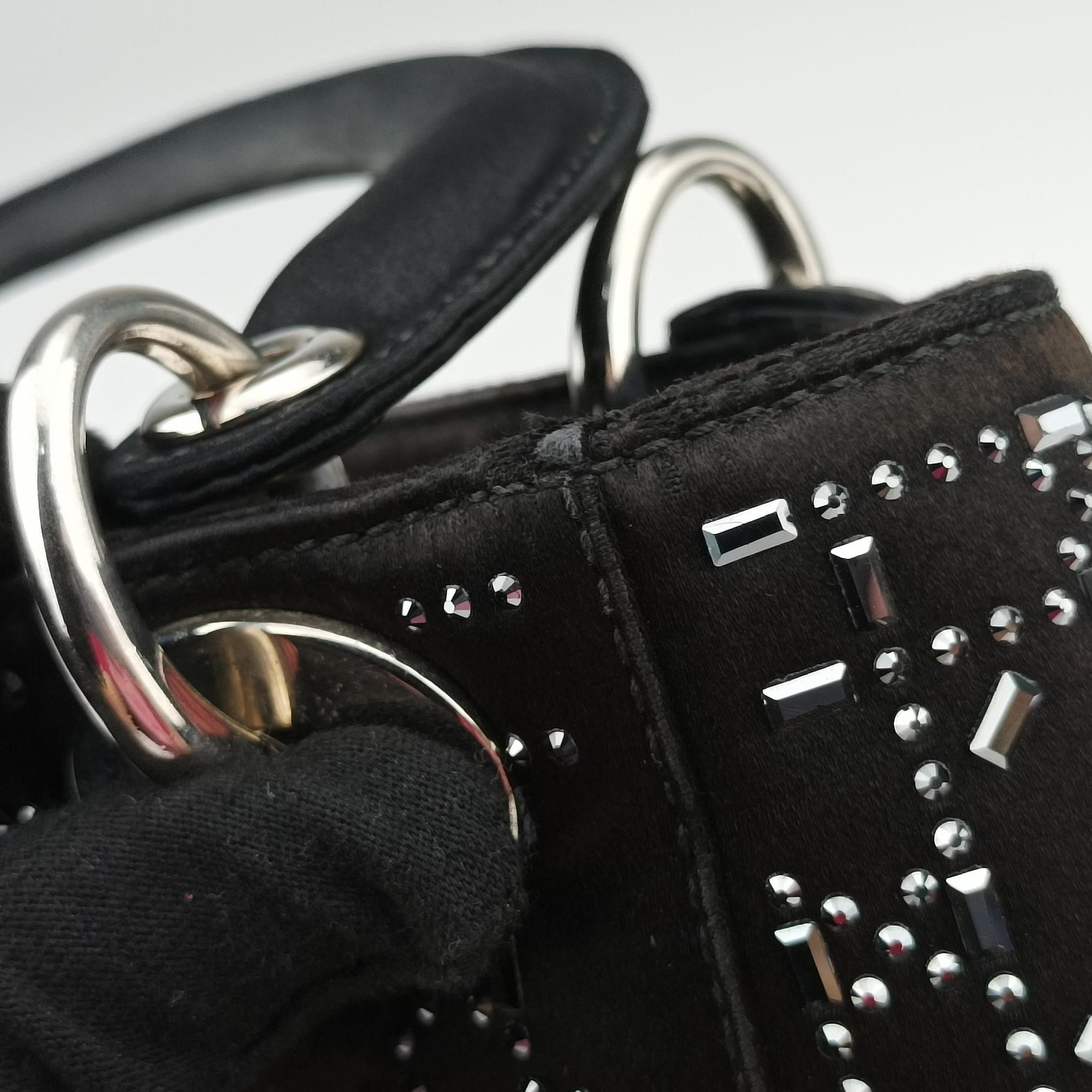 Lady Dior Black Silk 19-MA-0118レディディオール ブラック シルク 19-MA-0118