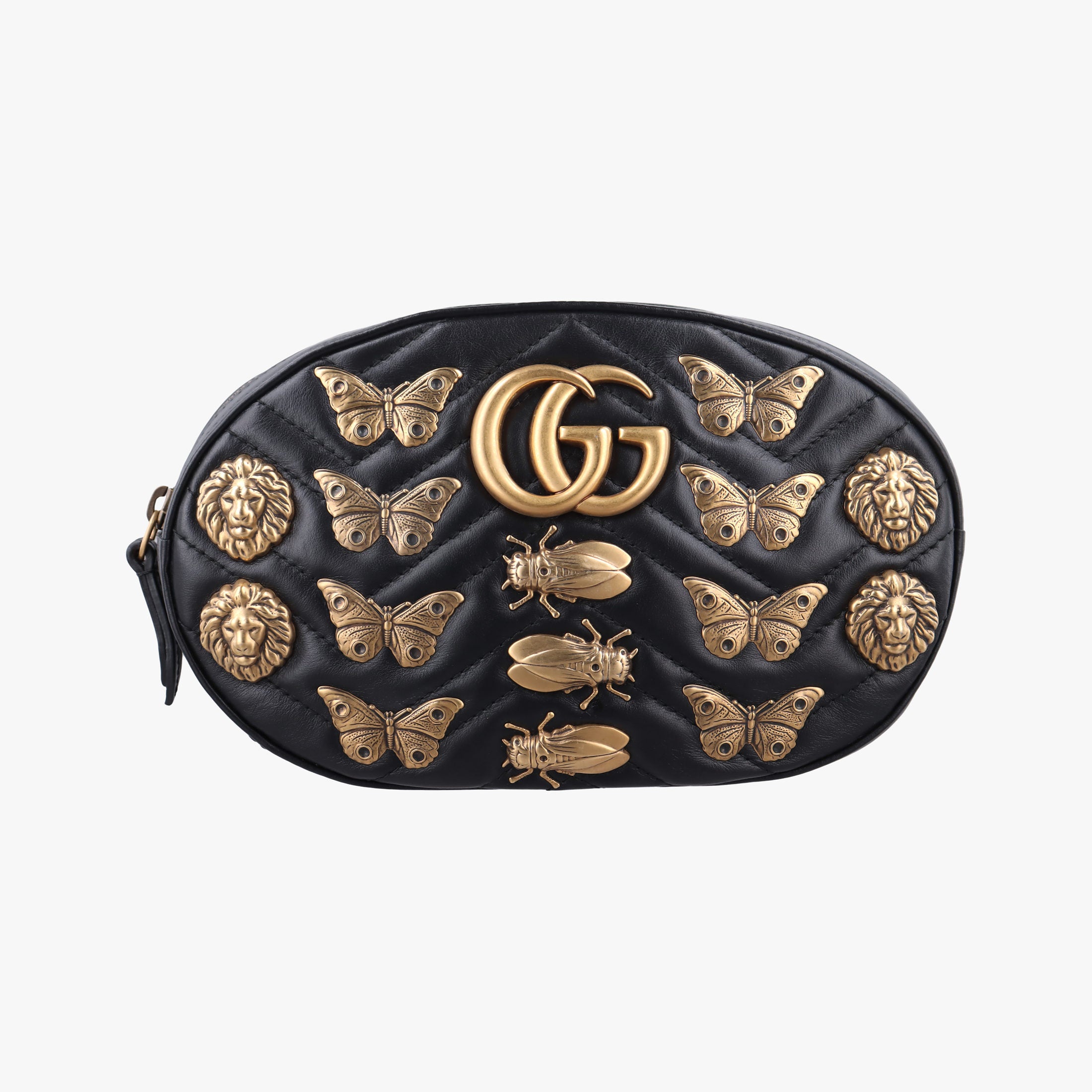 GG Marmont Animalier Black Leather 491294 B022840027GG マーモント アニマリエ ブラック レザー 491294 B022840027