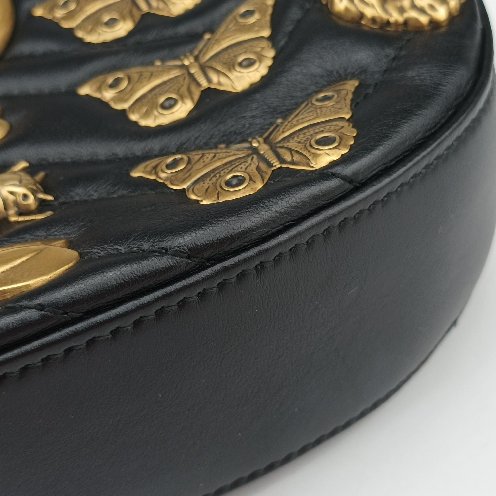 GG Marmont Animalier Black Leather 491294 B022840027GG マーモント アニマリエ ブラック レザー 491294 B022840027