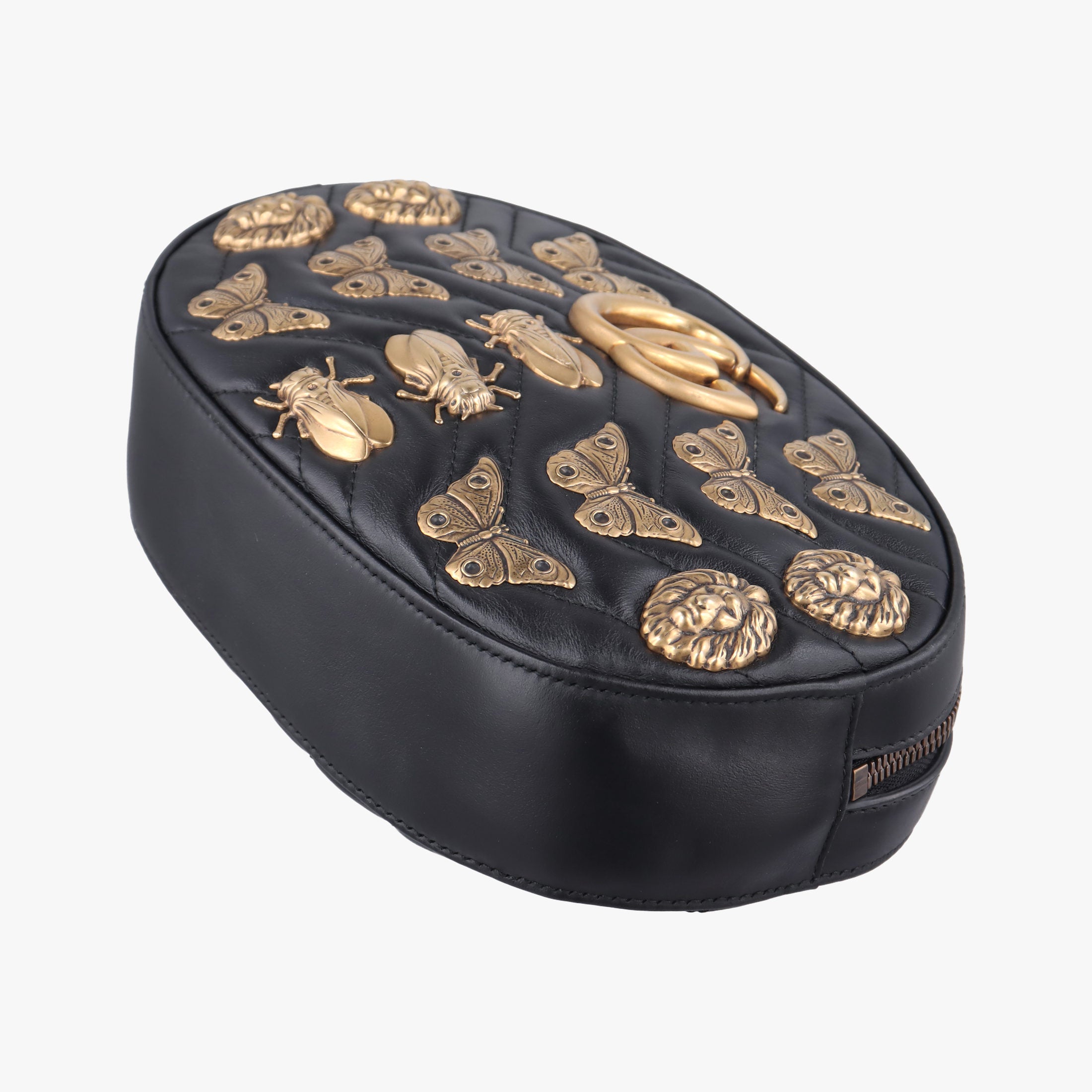 GG Marmont Animalier Black Leather 491294 B022840027GG マーモント アニマリエ ブラック レザー 491294 B022840027
