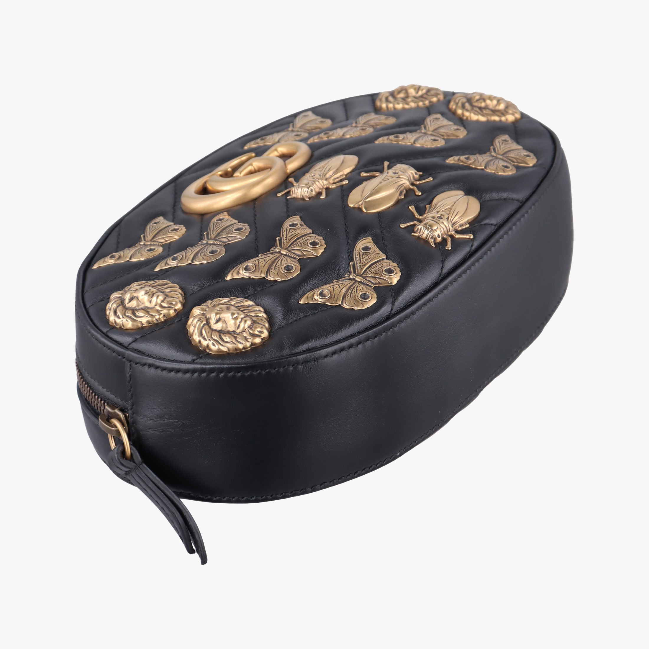 GG Marmont Animalier Black Leather 491294 B022840027GG マーモント アニマリエ ブラック レザー 491294 B022840027