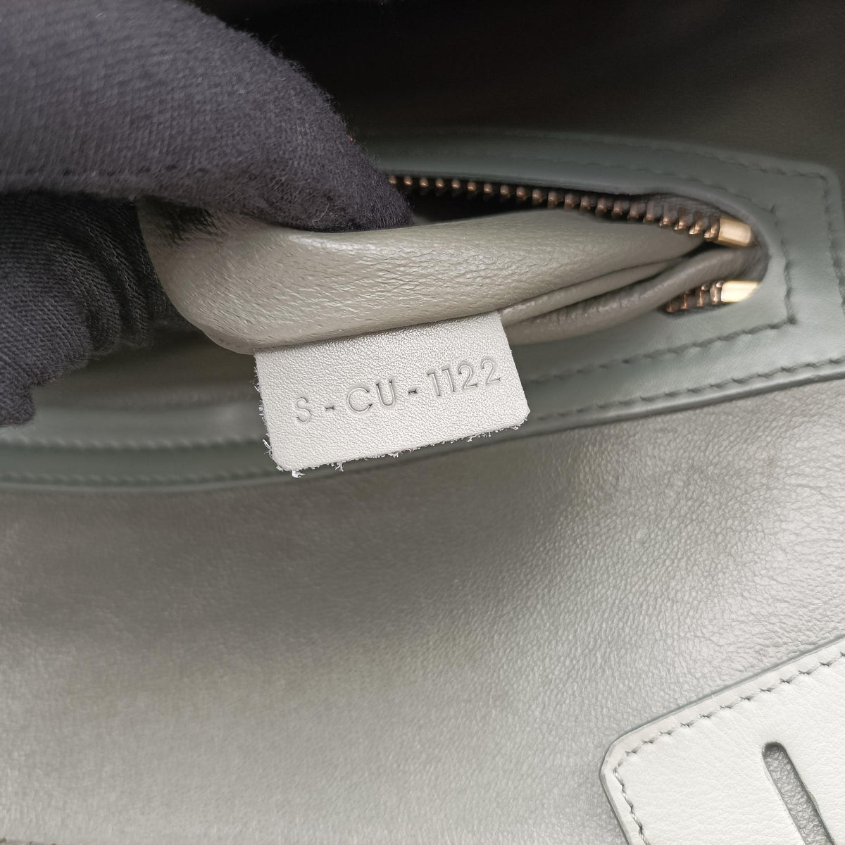 Pre-owned Celine Luggage Small Square Phantom GreenGrey Suede handbag | stylenewstar