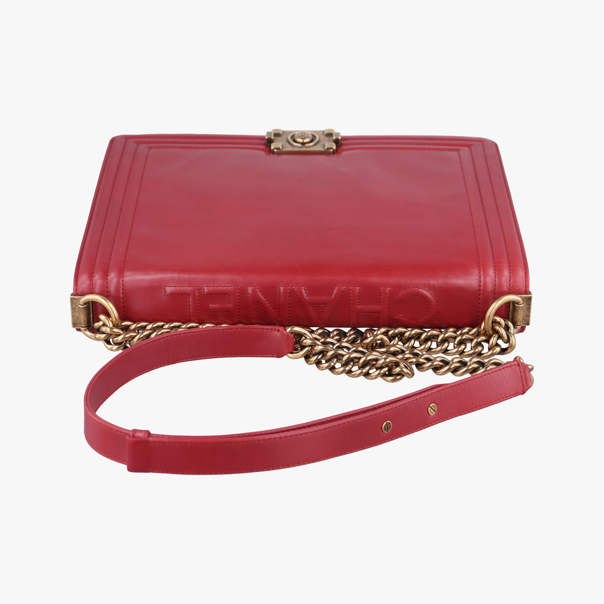 Pre-owned Chanel BOY CHANEL Red Leather A66711 shoulderbag | stylenewstar