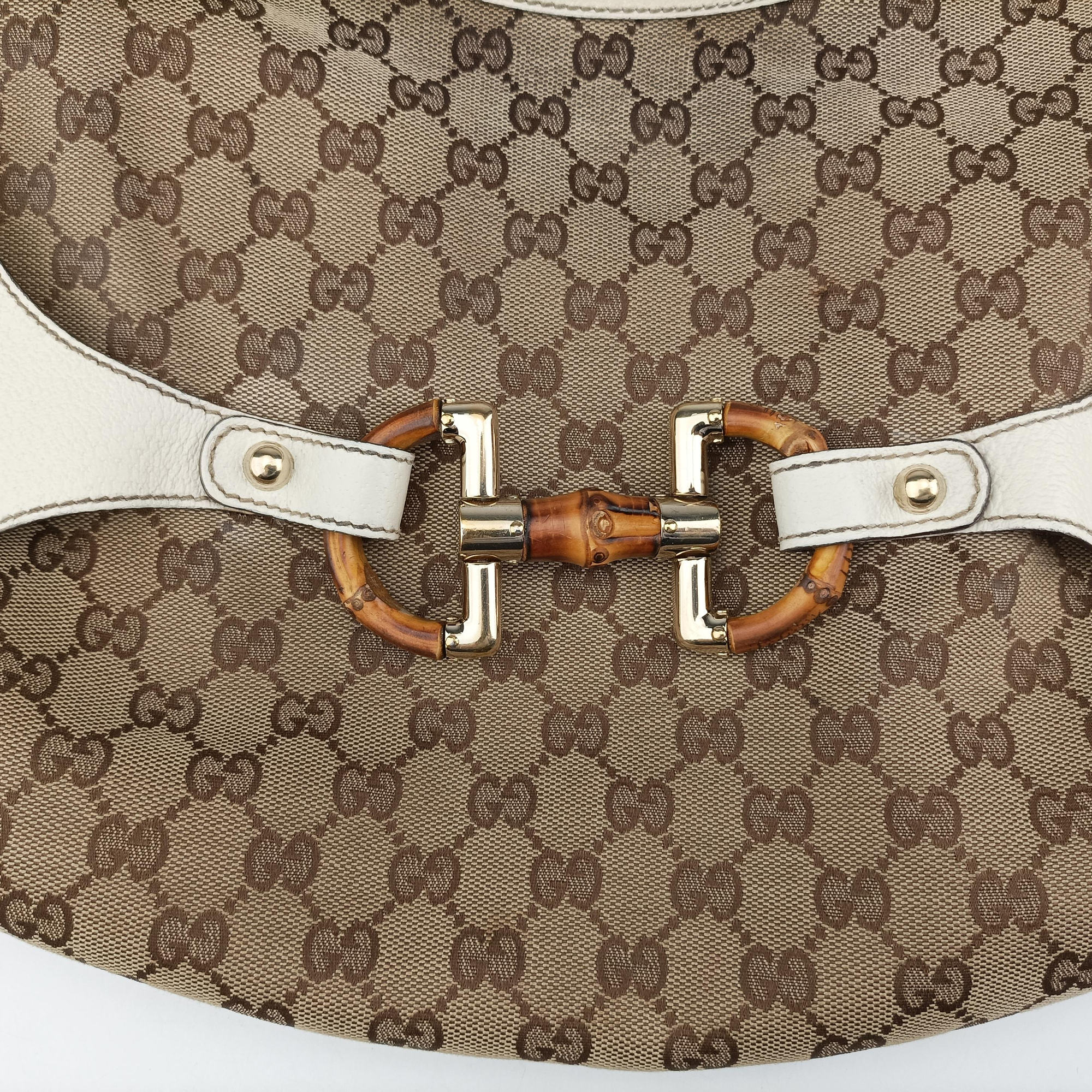 Horsebit WhitexBeide Canvas×Leather 152468 ホースビット ホワイトxベージュ キャンバス×レザー 152468