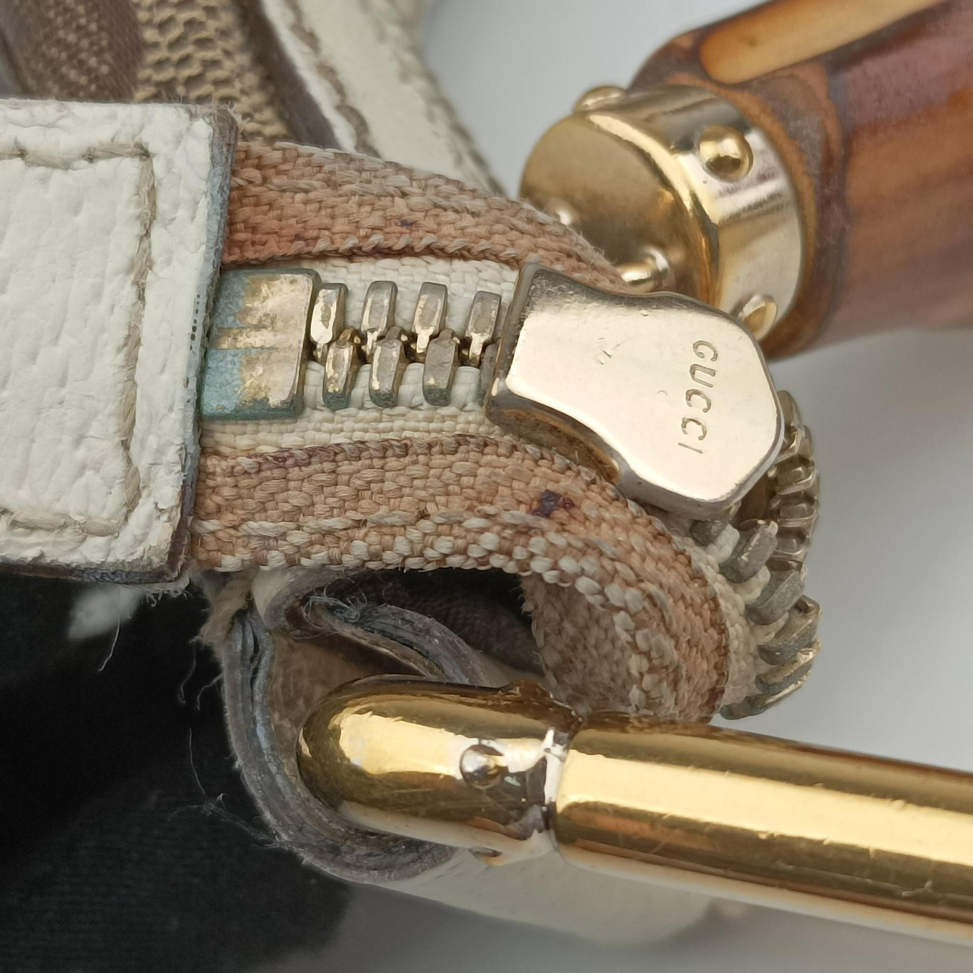 Horsebit WhitexBeide Canvas×Leather 152468 ホースビット ホワイトxベージュ キャンバス×レザー 152468