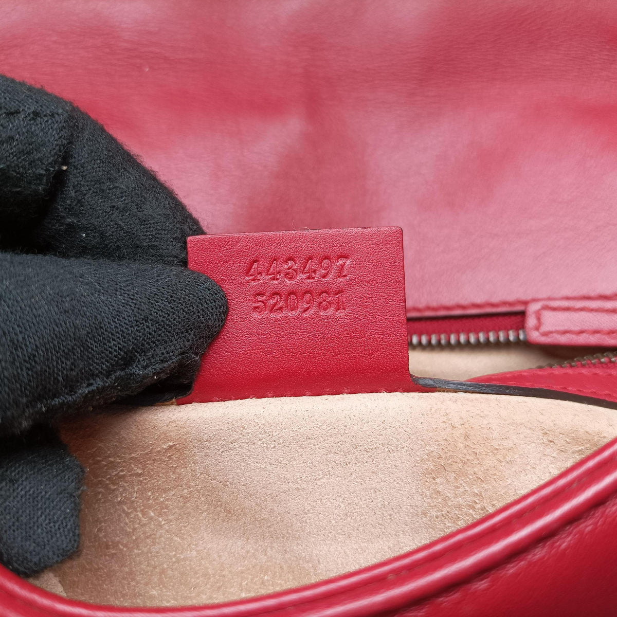 GG Marmont Red Leather 443497 F020287399GGマーモント レッド レザー 443497 F020287399