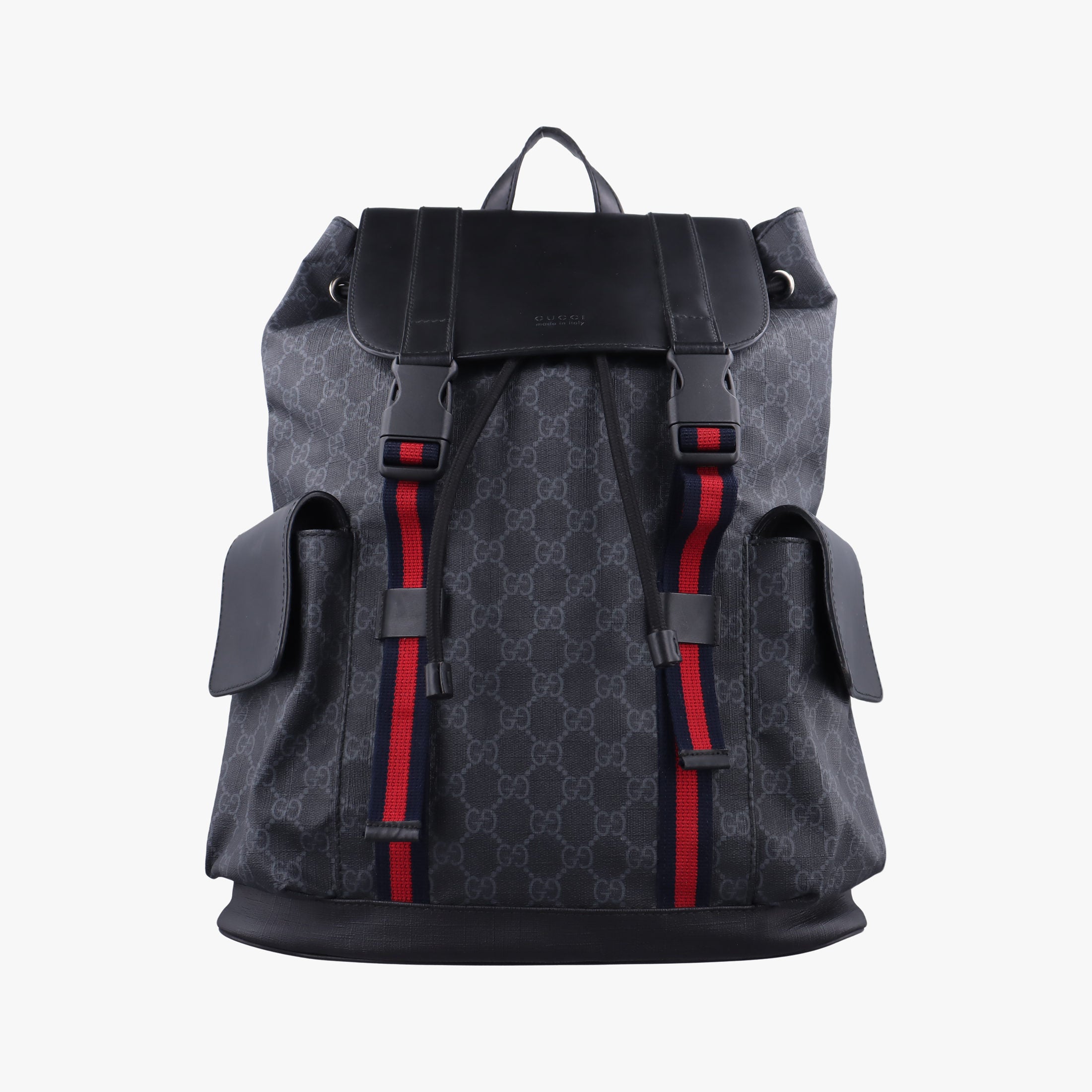 GG Supreme Black x Gray x Navy x Red PVC coated canvas×Leather 495563 E028242430GGスプリーム ブラック×グレー×ネイビー×レッド PVCコーティングキャンバス×レザー 495563 E028242430