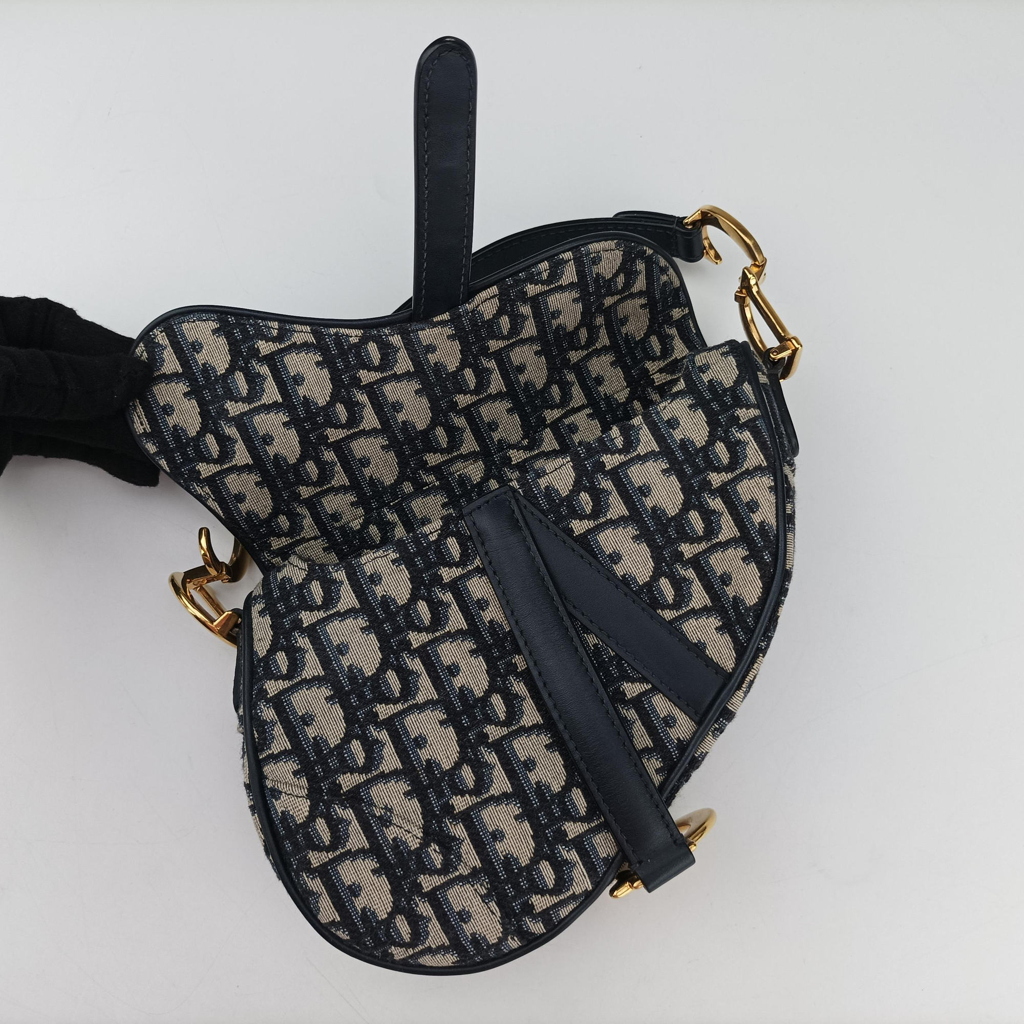 Saddle Navy×grey Jacquard × Leather 03-RU-1108サドル ネイビー×グレー ジャガード×レザー 03-RU-1108
