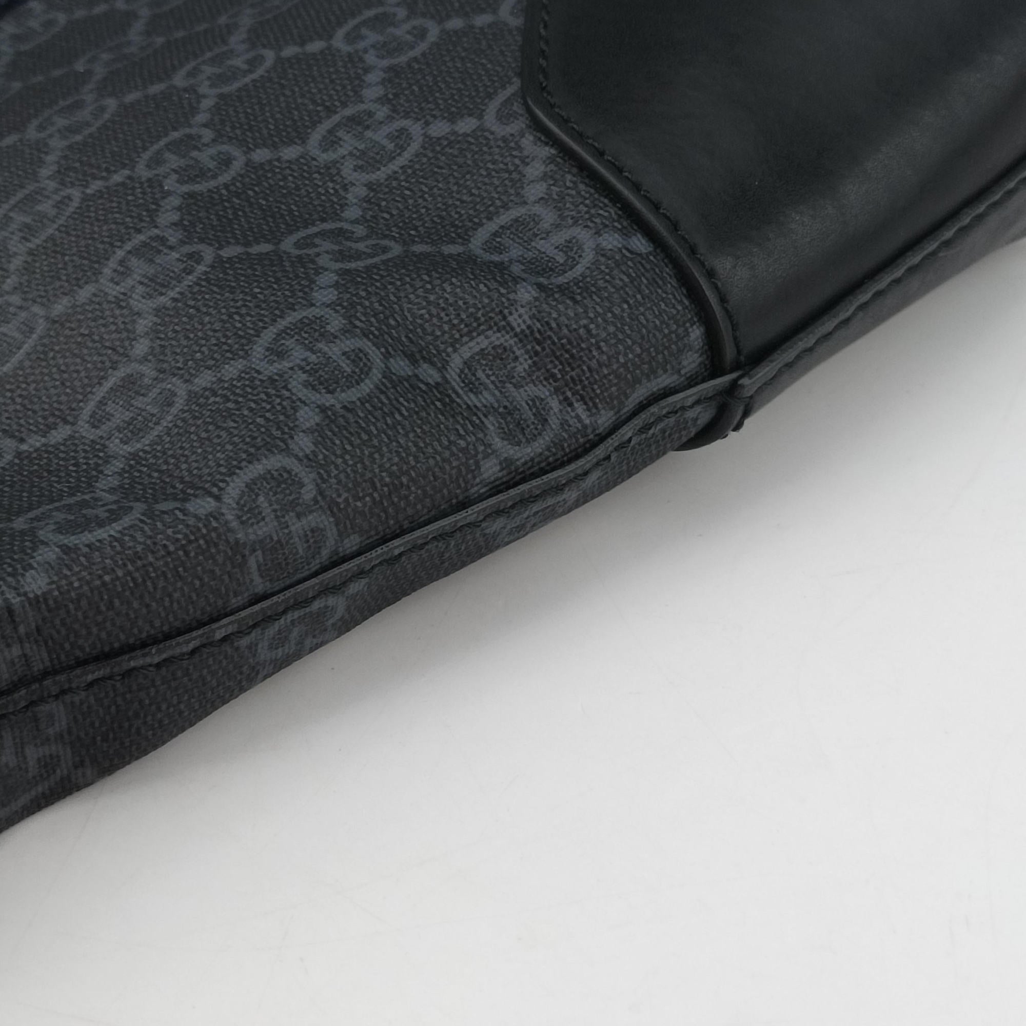 GG Supreme Shelley Messenger Black×red PVC coated canvas×Leather 474139 G027679852GGスプリーム メッセンジャー ブラック×レッド PVCコーティングキャンバス×レザー 474139 G027679852