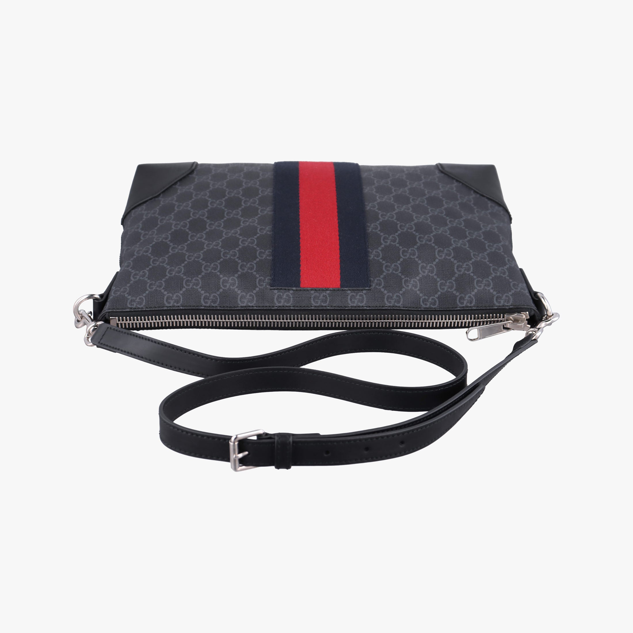 GG Supreme Shelley Messenger Black×red PVC coated canvas×Leather 474139 G027679852GGスプリーム メッセンジャー ブラック×レッド PVCコーティングキャンバス×レザー 474139 G027679852