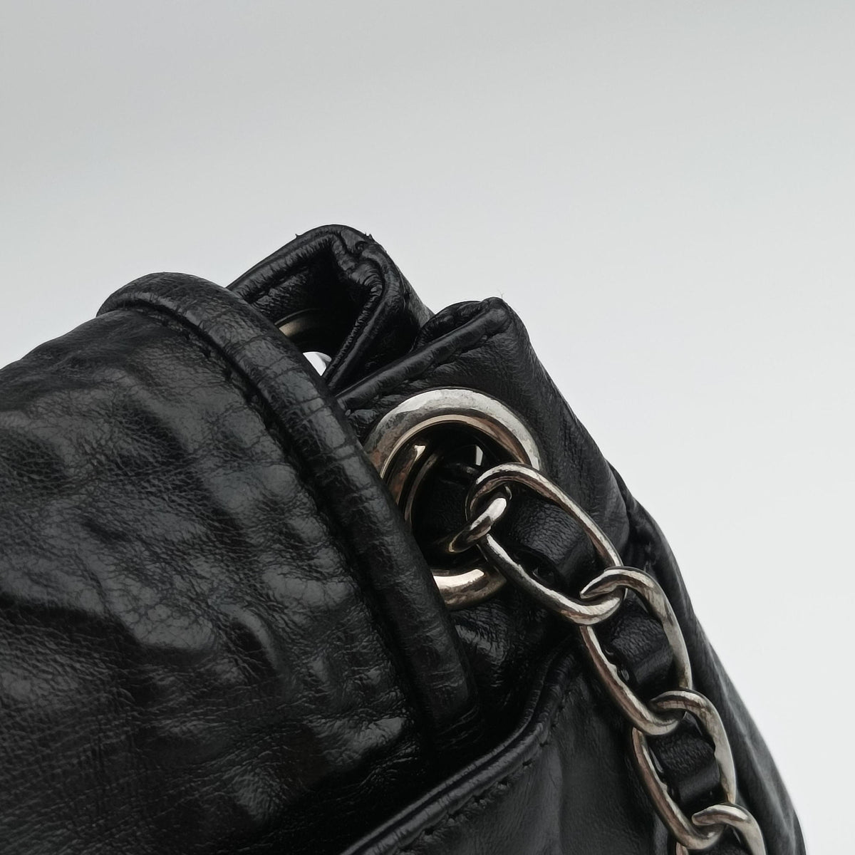 Antique Pushlock Chain Black Leather 31/Jアンティーク プッシュロック チェーン ブラック レザー 31/J