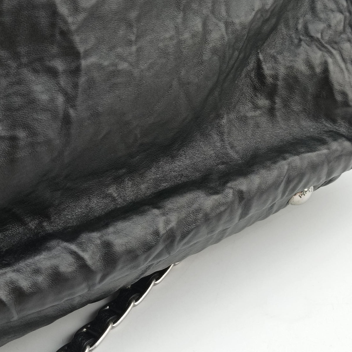 Antique Pushlock Chain Black Leather 31/Jアンティーク プッシュロック チェーン ブラック レザー 31/J
