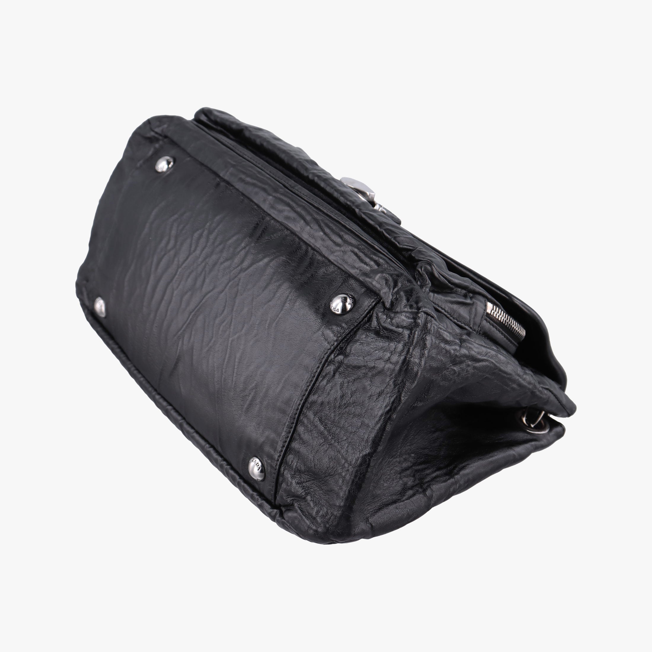 Antique Pushlock Chain Black Leather 31/Jアンティーク プッシュロック チェーン ブラック レザー 31/J