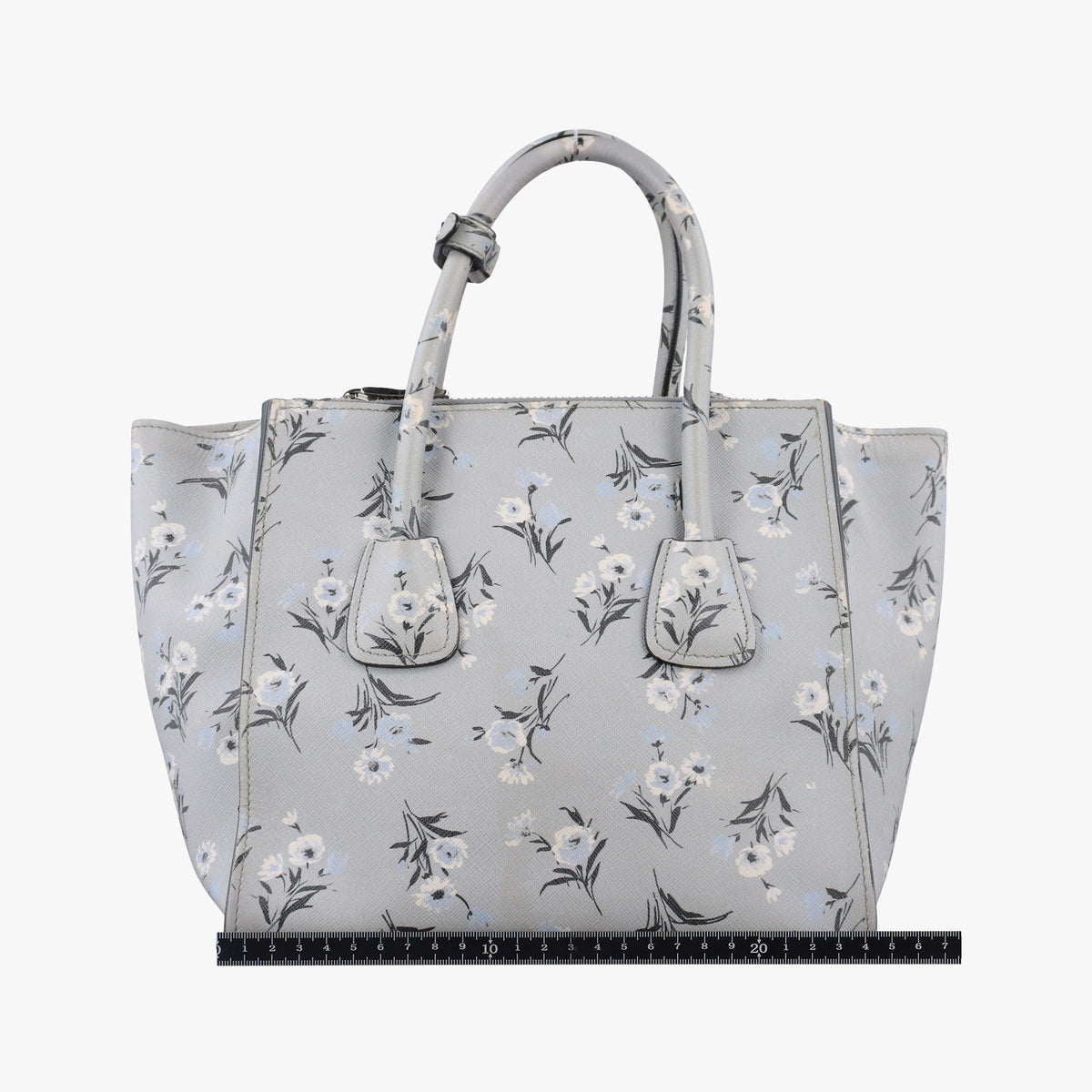 Double Zip Tote Floral Print Multicolour SaffianoLeather BL837P 113 8ダブルジップトート フローラル プリント マルチカラー サフィアーノレザー BL837P 113 8