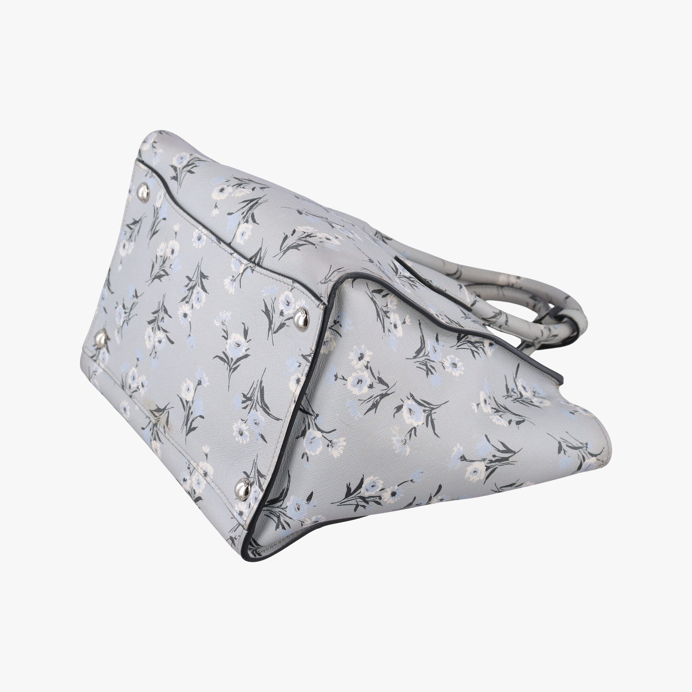 Double Zip Tote Floral Print Multicolour SaffianoLeather BL837P 113 8ダブルジップトート フローラル プリント マルチカラー サフィアーノレザー BL837P 113 8