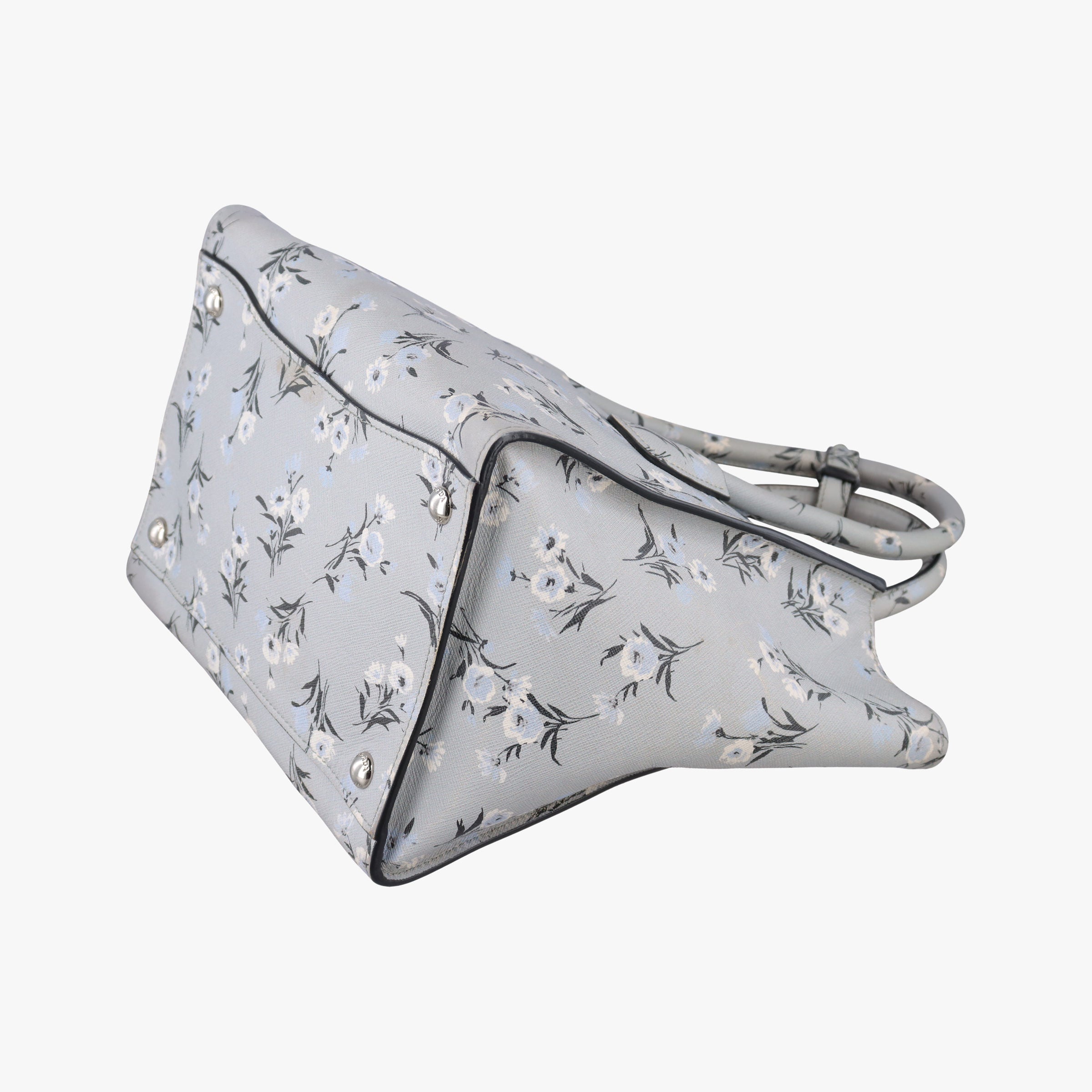 Double Zip Tote Floral Print Multicolour SaffianoLeather BL837P 113 8ダブルジップトート フローラル プリント マルチカラー サフィアーノレザー BL837P 113 8