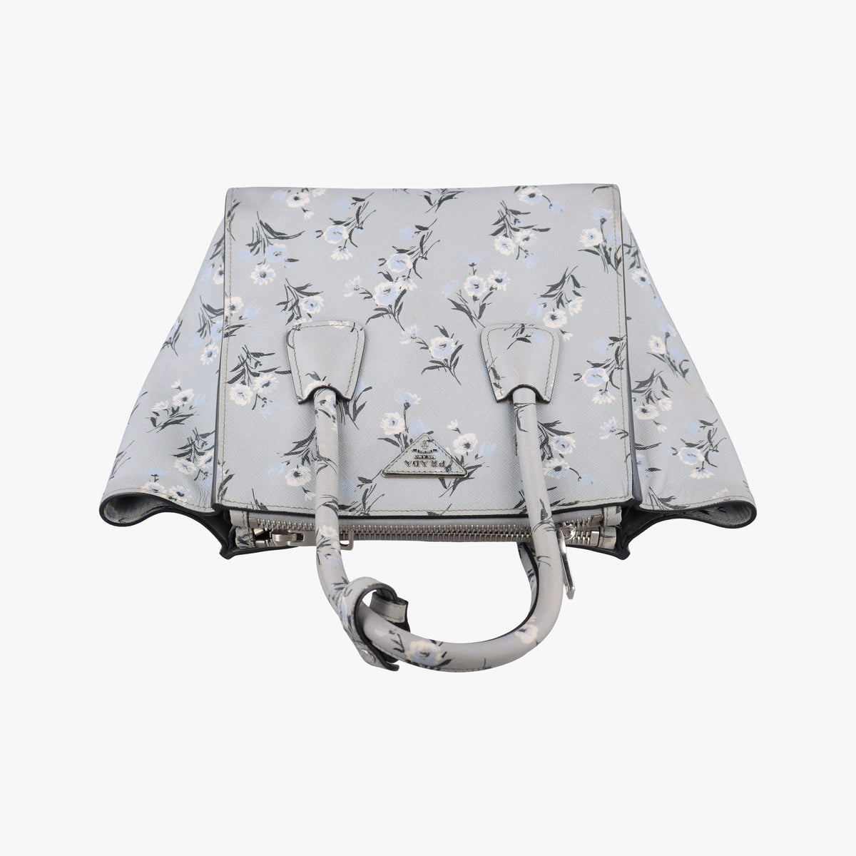 Double Zip Tote Floral Print Multicolour SaffianoLeather BL837P 113 8ダブルジップトート フローラル プリント マルチカラー サフィアーノレザー BL837P 113 8