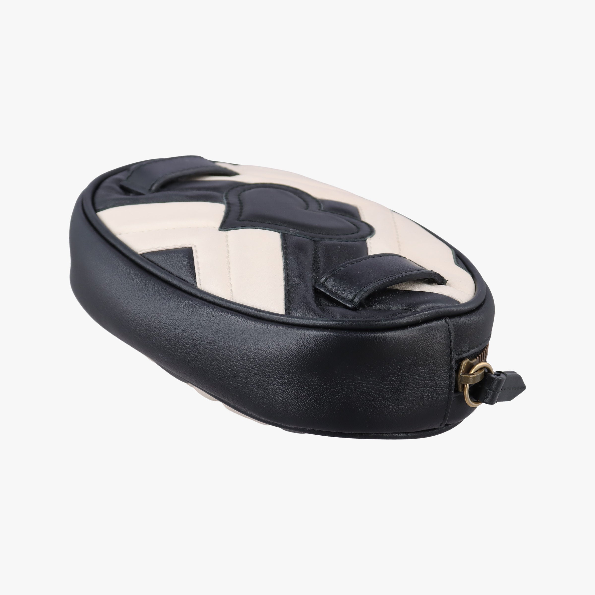 GG Marmont Black×white Leather 476434 E022011337GGマーモント ブラック×ホワイト レザー 476434 E022011337