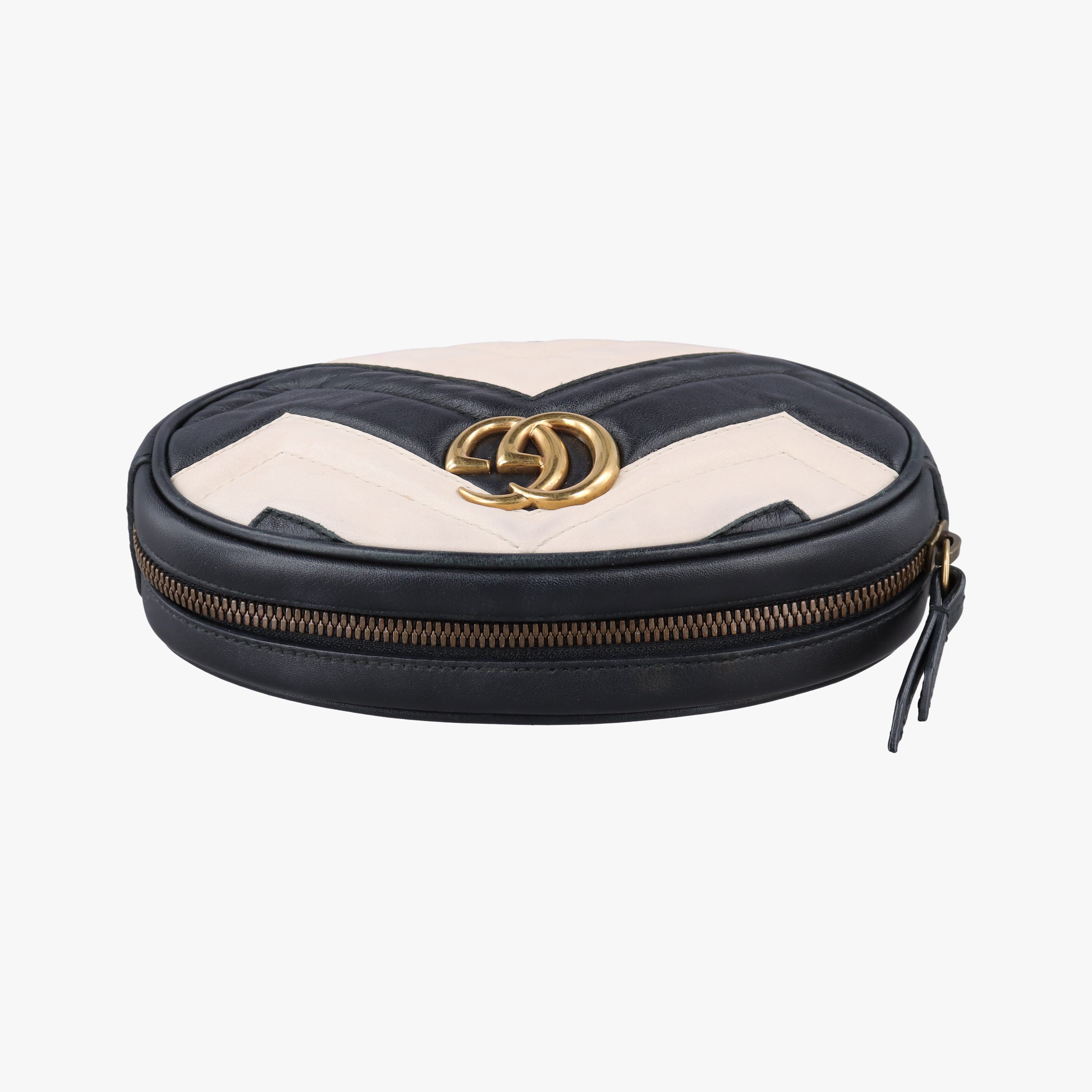GG Marmont Black×white Leather 476434 E022011337GGマーモント ブラック×ホワイト レザー 476434 E022011337