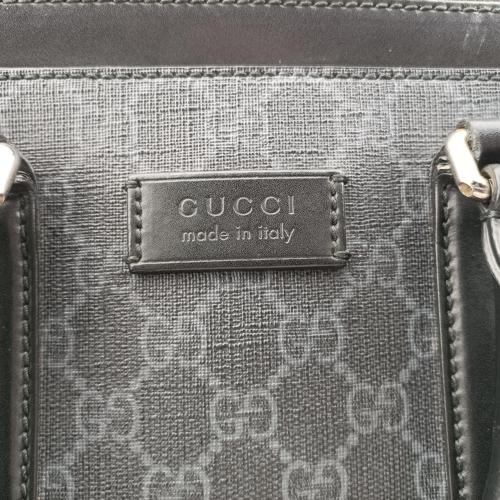 Guccissima Black PVC coated canvas×Leather 474135 I025488356グッチシマ ブラック PVCコーティングキャンバス×レザー 474135 I025488356