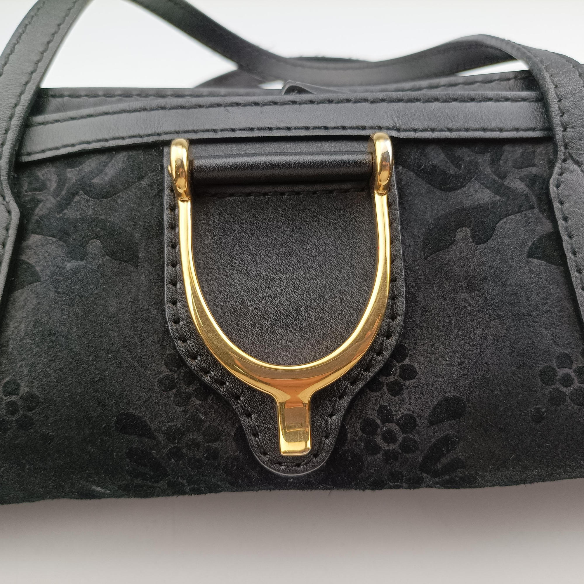 Goldmark Top Handle Black Suede 305585 D012707322ゴールドマークトップハンドル ブラック スエード 305585 D012707322
