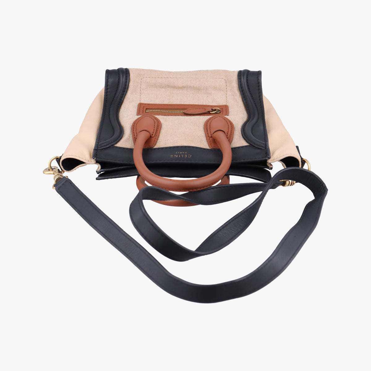 luggage nano shopper Ivory×black×brown Canvas×leather S-SA-1110 S-PA-0111ラゲージナノショッパー アイボリー×ブラック×ブラウン キャンバス x レザー S-SA-1110 S-PA-0111