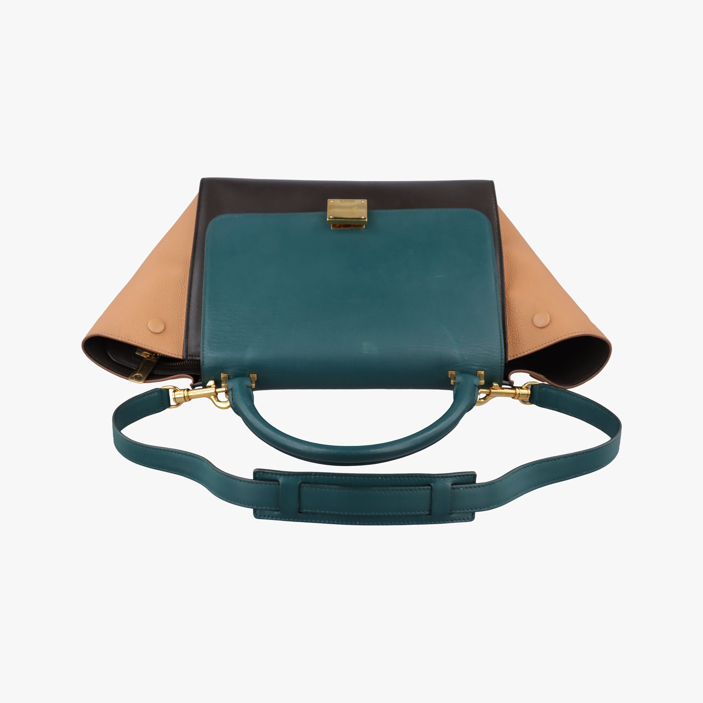 Trapeze Green × Brown × Orange leather S-CU-1196トラペーズミディアム グリーン × ブラウン × オレンジ レザー S-CU-1196