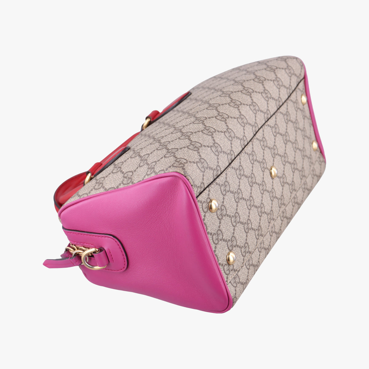 GG SUPREME beige×red×pink PVC coated canvas×Leather 409529 I019122646GGスプリーム ベージュ×レッド×ピンク PVCコーティングキャンバス×レザー 409529 I019122646
