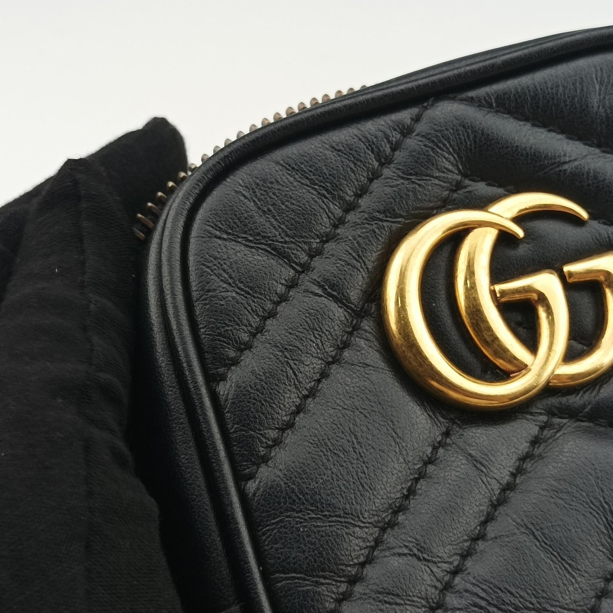 GG Marmont Black Leather 598597 GGマーモント ブラック レザー 598597