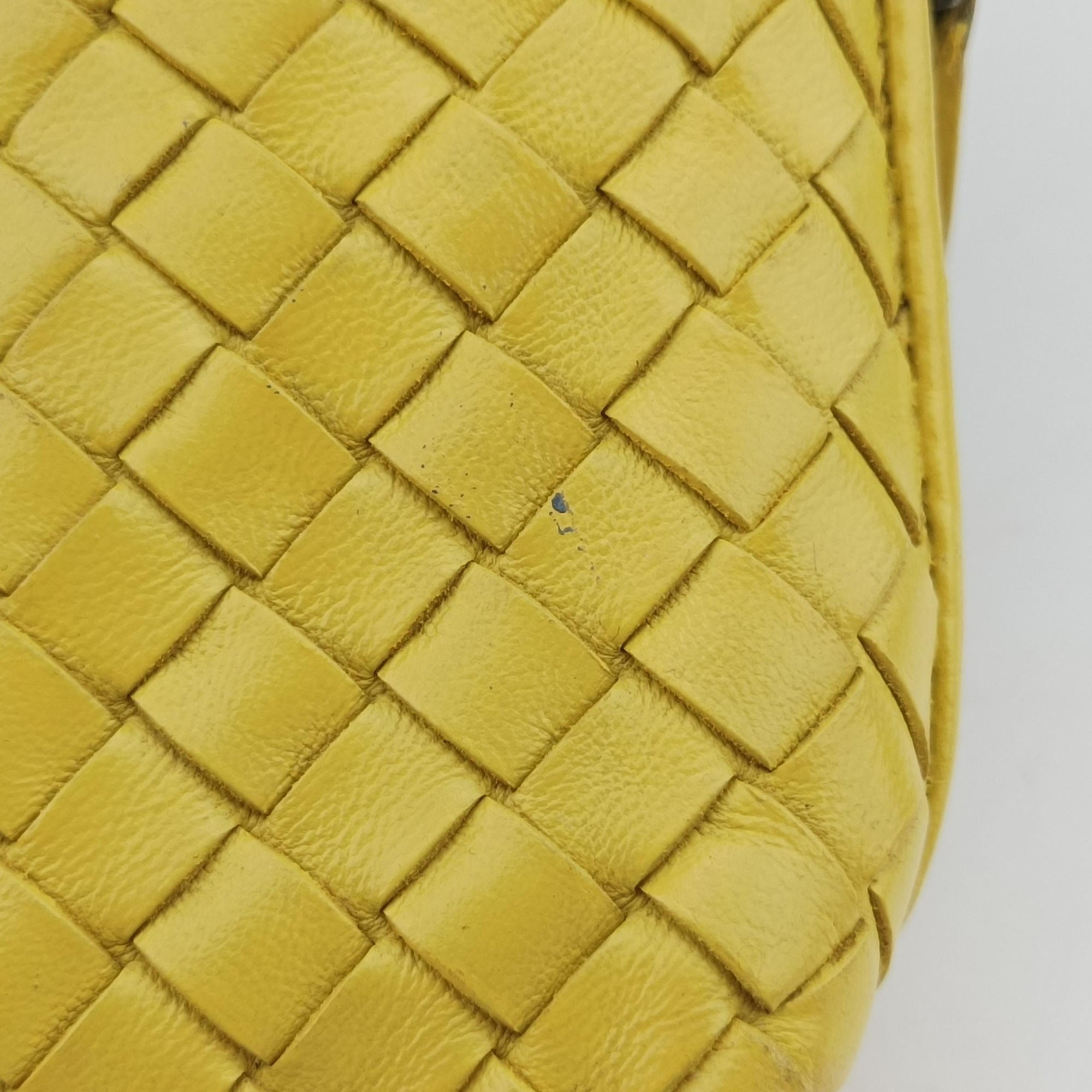 NODINI Intrecciato Yellow lambskin B01544145Jノディーニ イントレチャート イエロー ラムスキン B01544145J