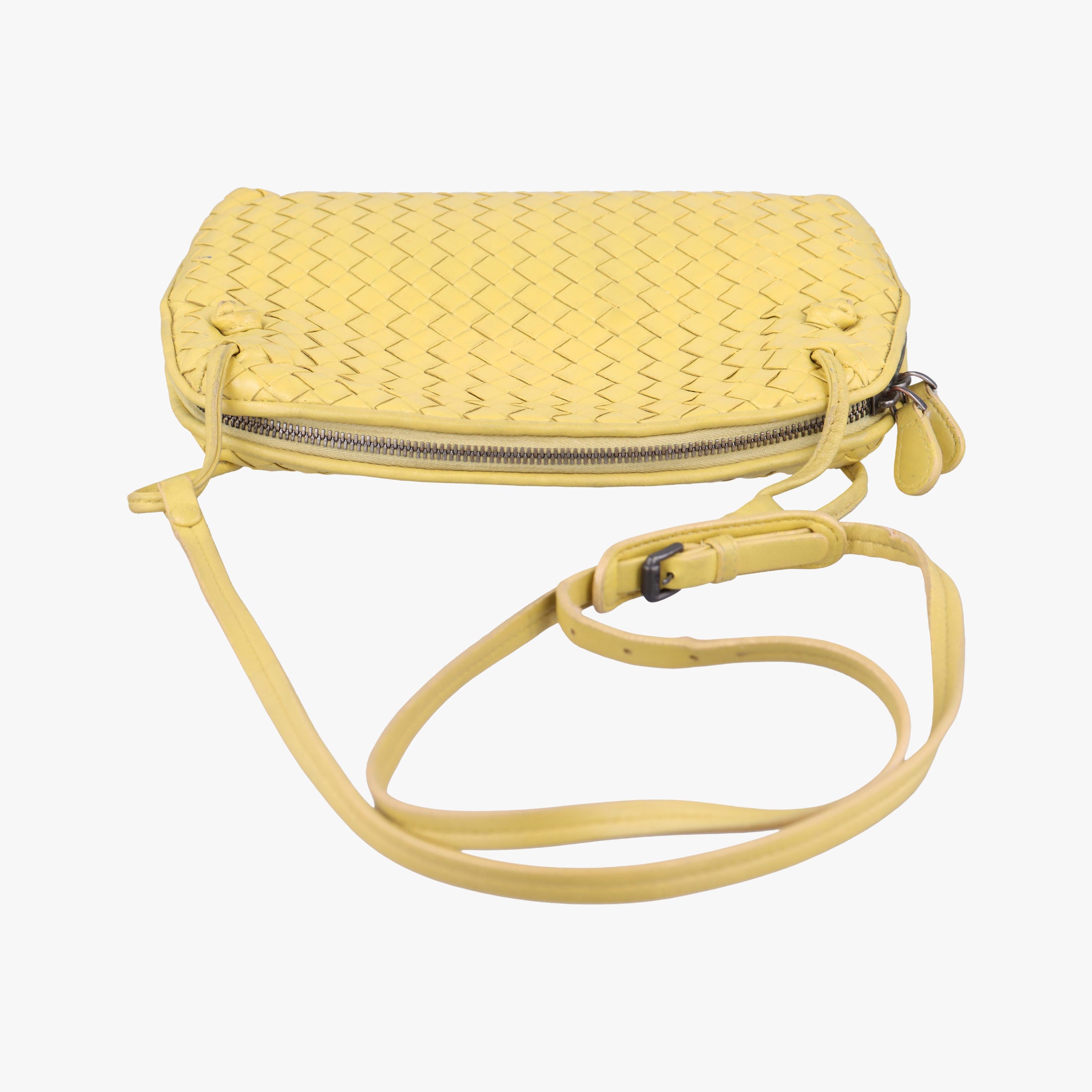 NODINI Intrecciato Yellow lambskin B01544145Jノディーニ イントレチャート イエロー ラムスキン B01544145J