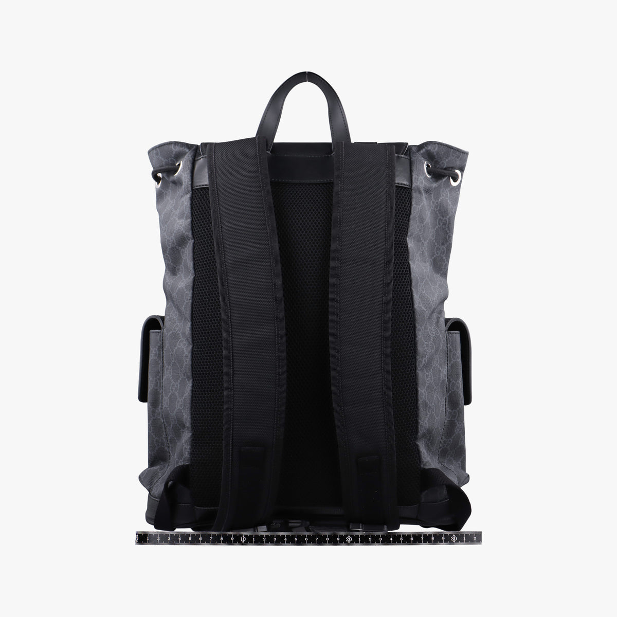 GG Supreme Black x Gray PVC coated canvas×leather 495563 C028223256GGスプリーム ブラック×グレー PVCコーティングキャンバス×レザー 495563 C028223256