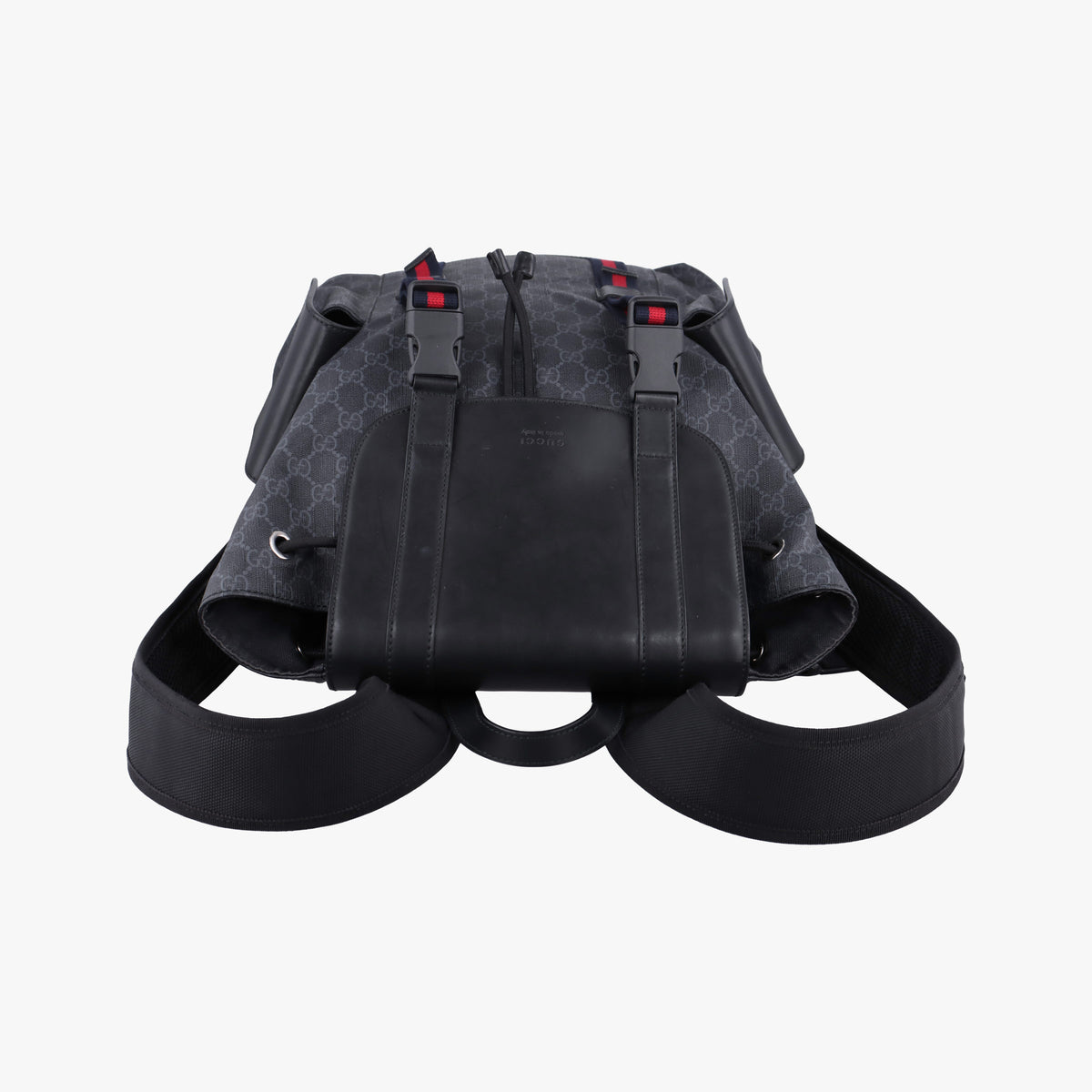 GG Supreme Black x Gray PVC coated canvas×leather 495563 C028223256GGスプリーム ブラック×グレー PVCコーティングキャンバス×レザー 495563 C028223256