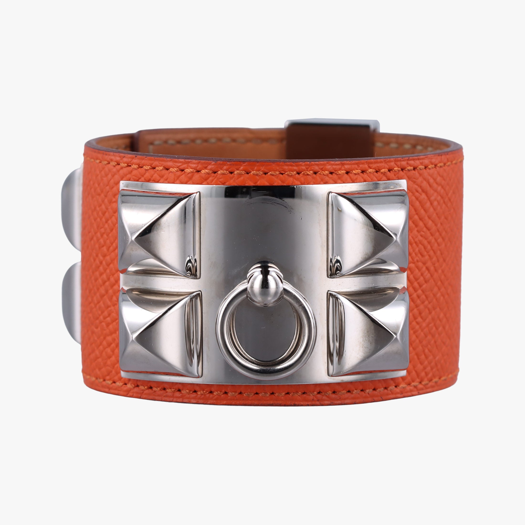 Collier de chien Orange×silver Leather×GP S ▢R SIコリエ ド シアン オレンジ×シルバー レザー×GP S ▢R SI