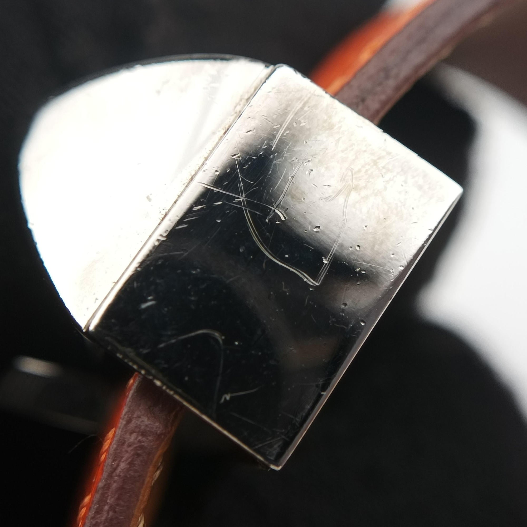 Collier de chien Orange×silver Leather×GP S ▢R SIコリエ ド シアン オレンジ×シルバー レザー×GP S ▢R SI