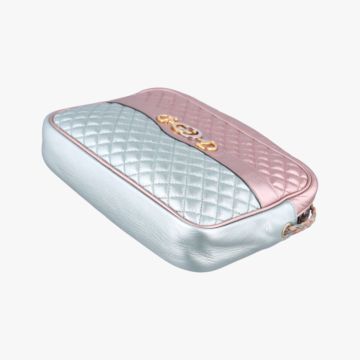 Pre-owned Gucci Trapuntata Camera Zumi pink×green×multi Leather 541061 shoulderbag | stylenewstar