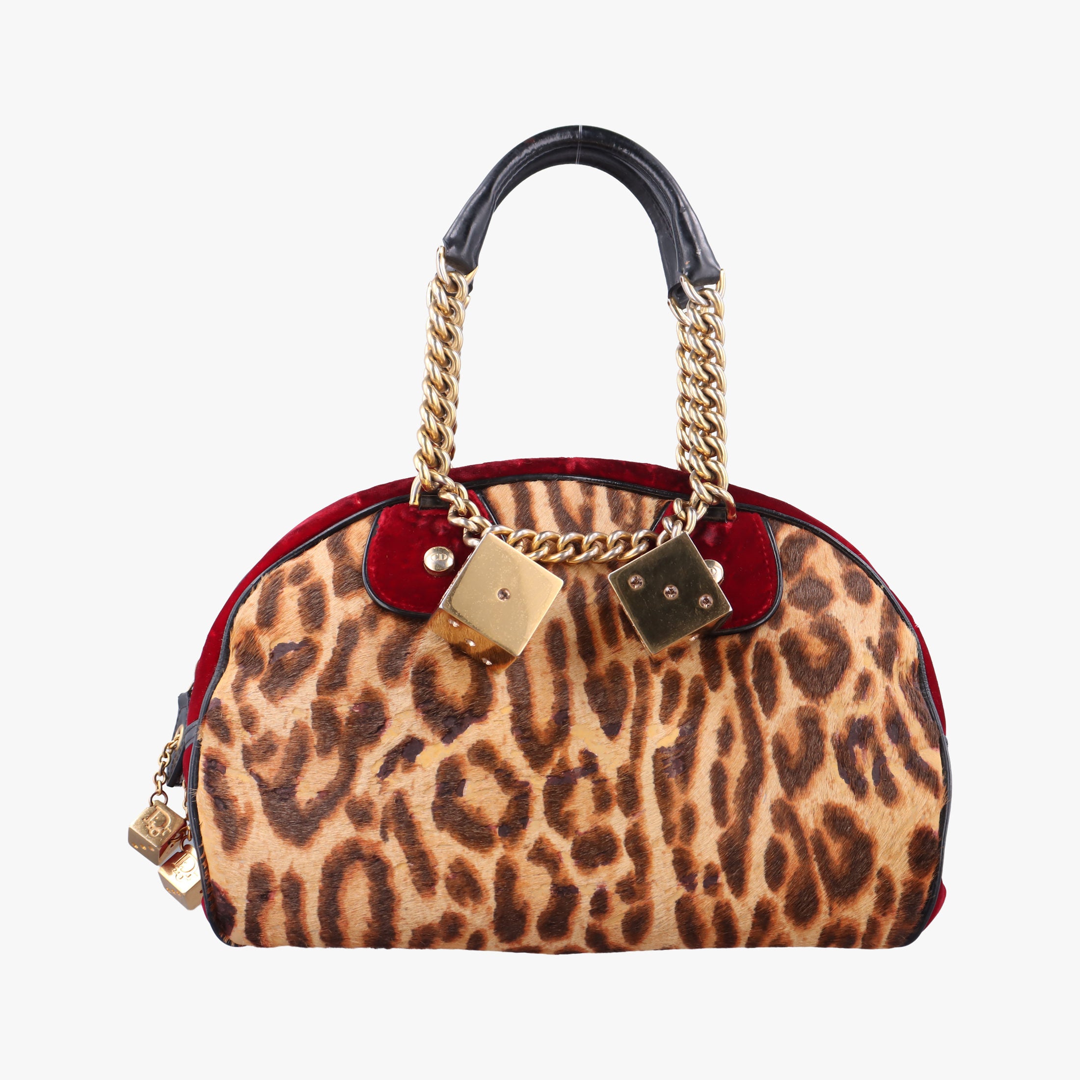 Dice Leopard Bowler Multicolour ponyhair×velour×patent 11-MA-0074ダイスレパードボウラー マルチカラー ハラコ×ベロア×パテント 11-MA-0074