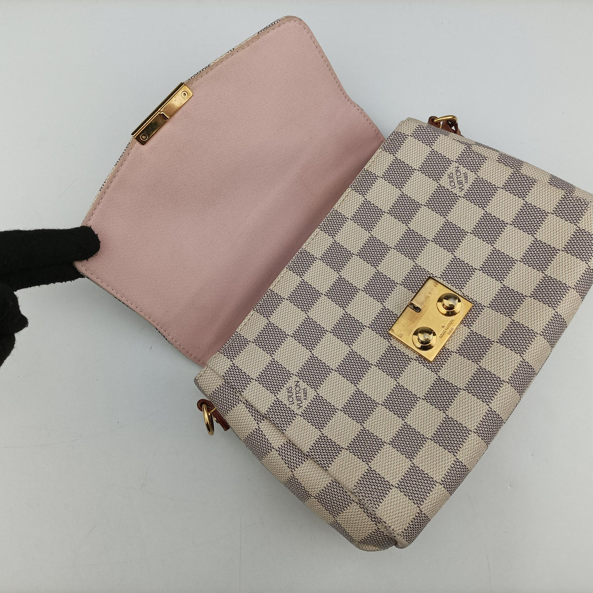 CROISETTE Azur Damier Canvas N41581 IC Chipクロワゼット アズール ダミエキャンバス N41581 ICチップ