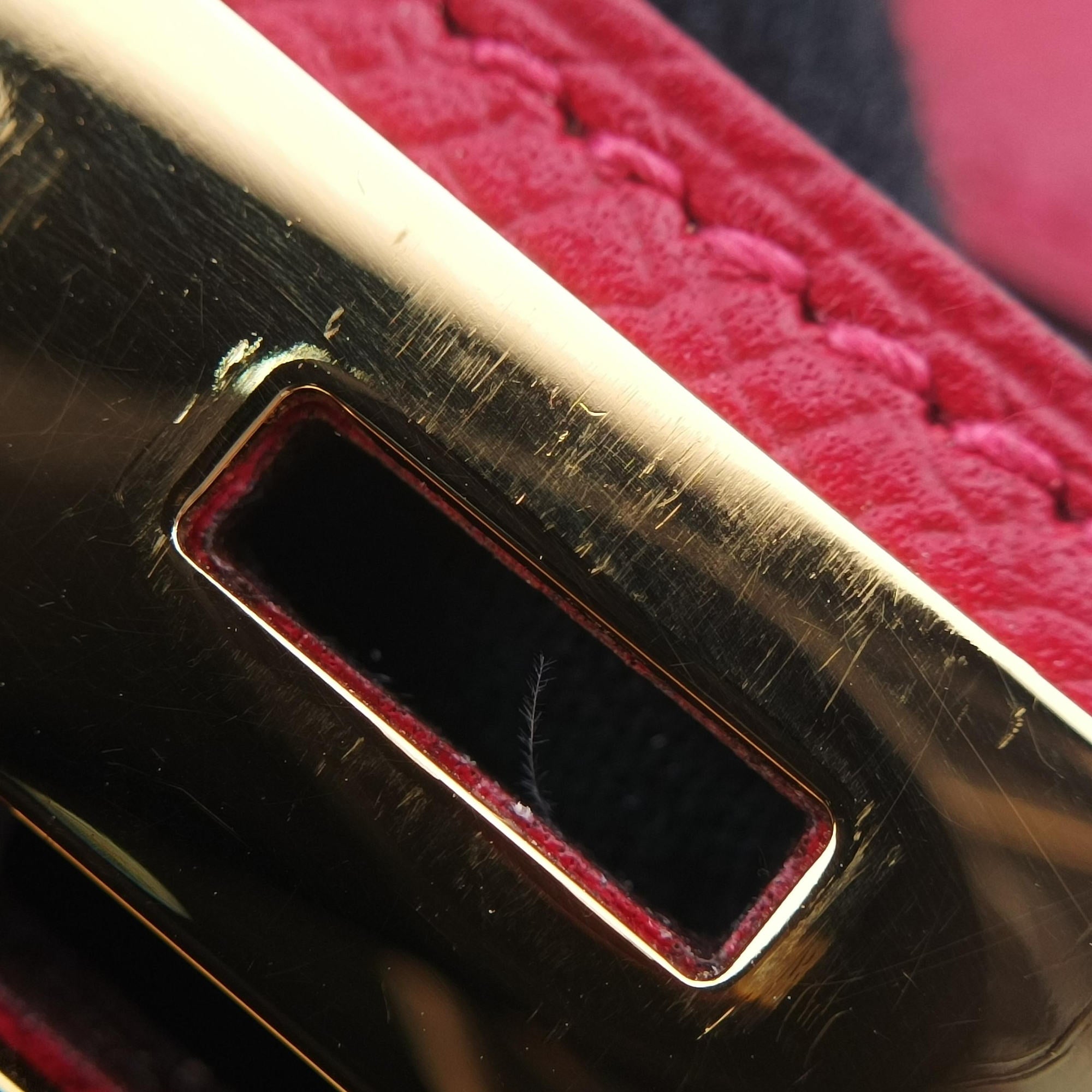 Collier de chien Red×golden Leather × GP S □P Bコリエ ド シアン レッド×ゴールド レザー×GP S □P B