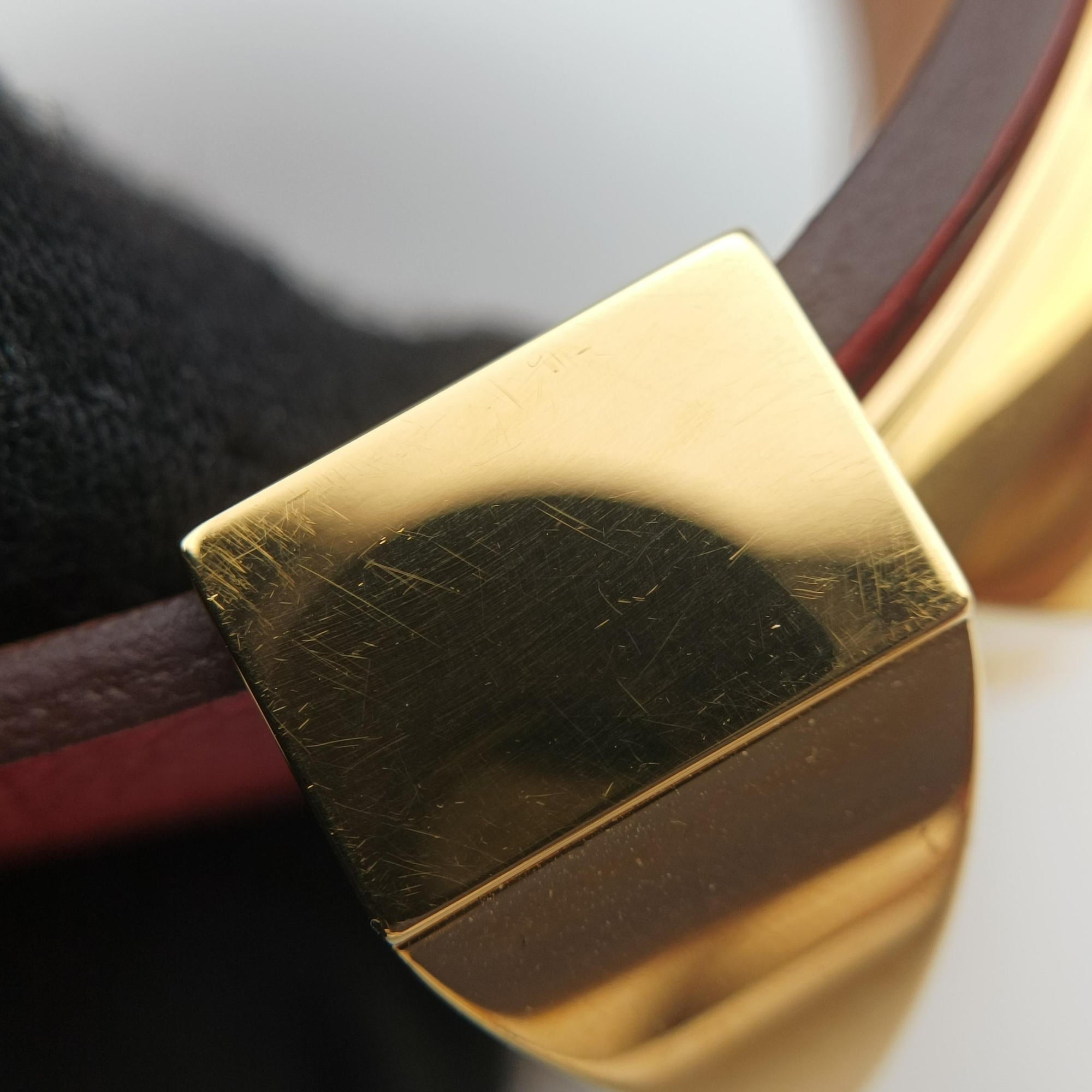 Collier de chien Red×golden Leather × GP S □P Bコリエ ド シアン レッド×ゴールド レザー×GP S □P B