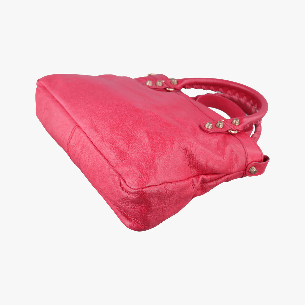 Pre-owned Balenciaga Electric Perforated Motorcycle City Red lambskin shoulderbag | stylenewstar