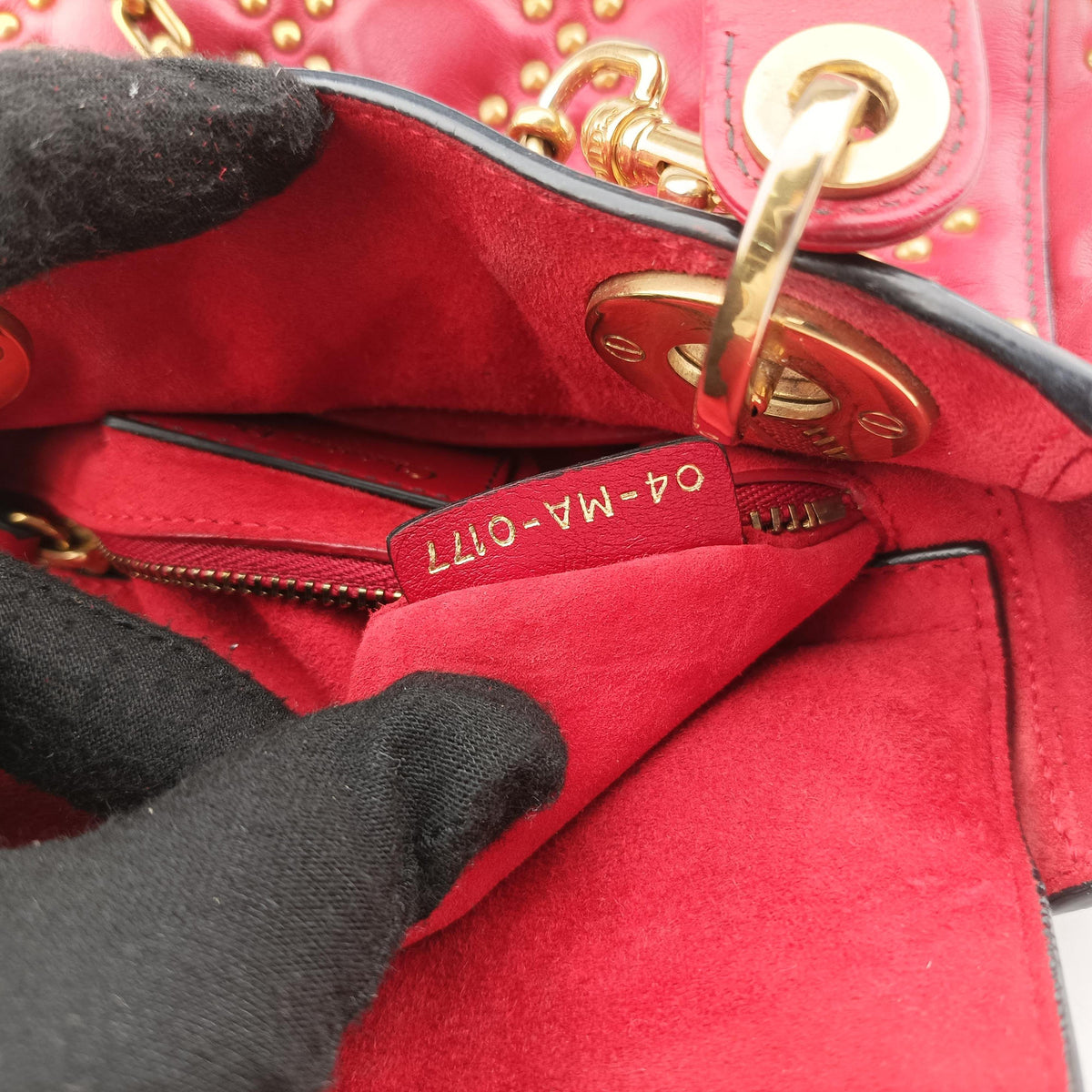 Lady Dior Red Leather 04-MA-0177レディディオール レッド レザー 04-MA-0177