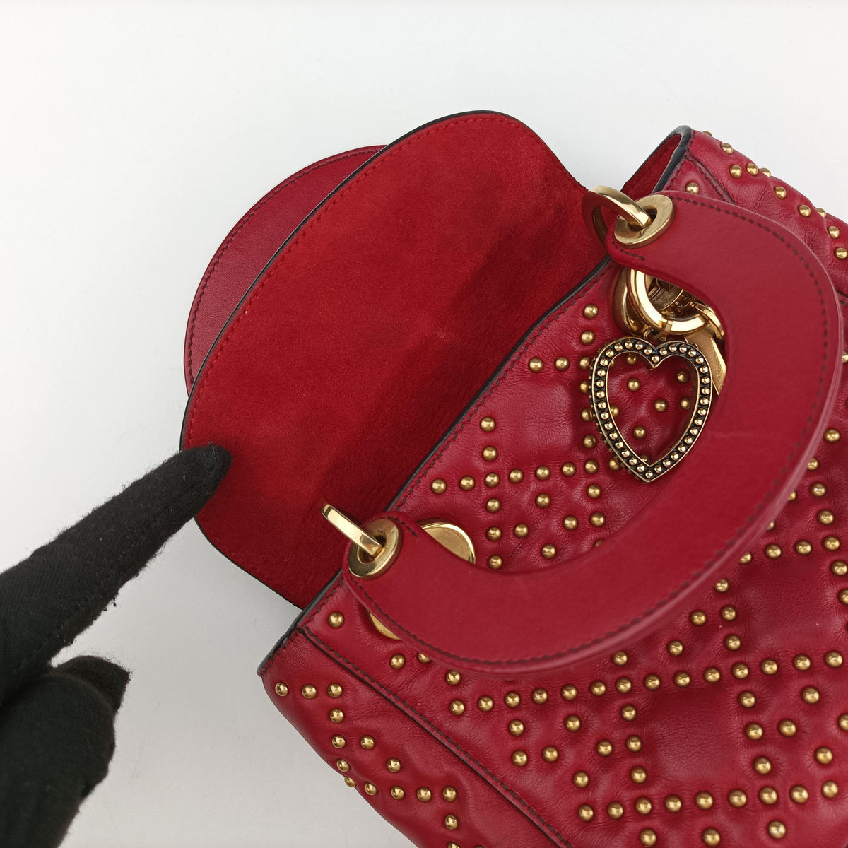 Lady Dior Red Leather 04-MA-0177レディディオール レッド レザー 04-MA-0177