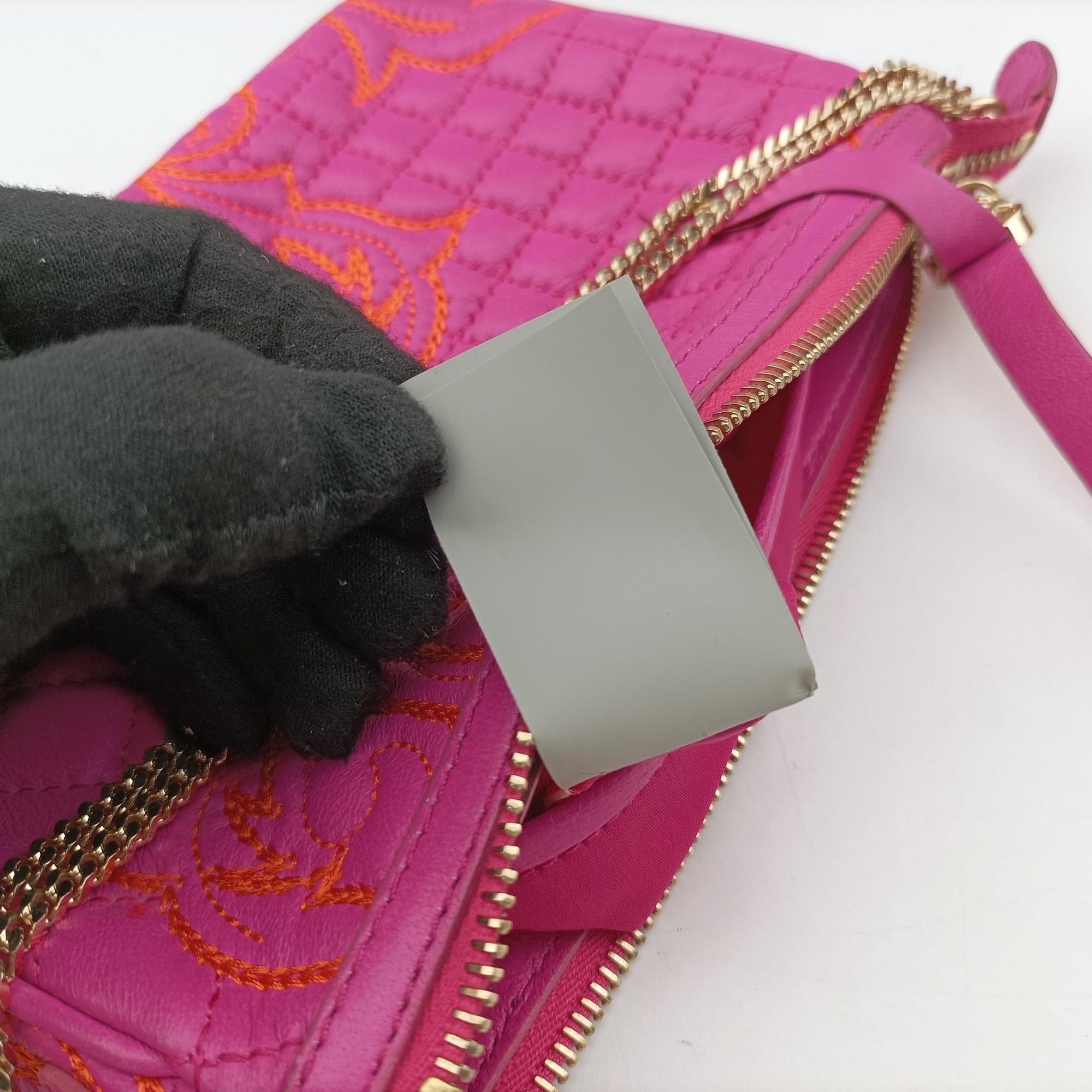 Embroidered Vanitas Pink Leather ヴァニタス刺繍 ピンク レザー