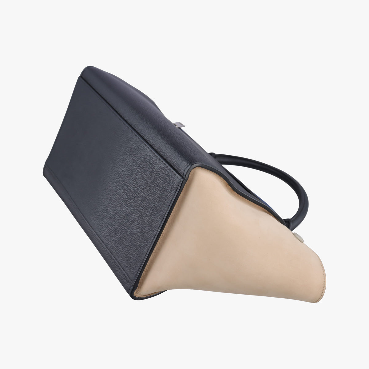 Pre-owned Celine Trapeze Blue×Black×Beige leather shoulderbag | stylenewstar