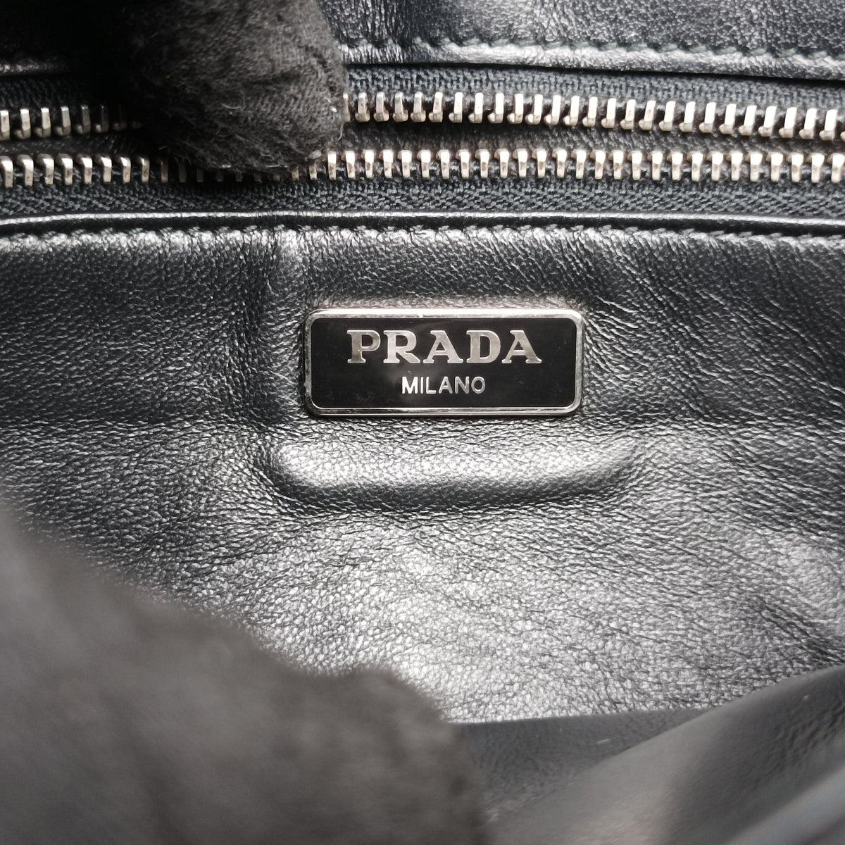 Vintage Prada Leopard print Blue×Black ponyhair×nylon 1BD009 shoulderbag | stylenewstar