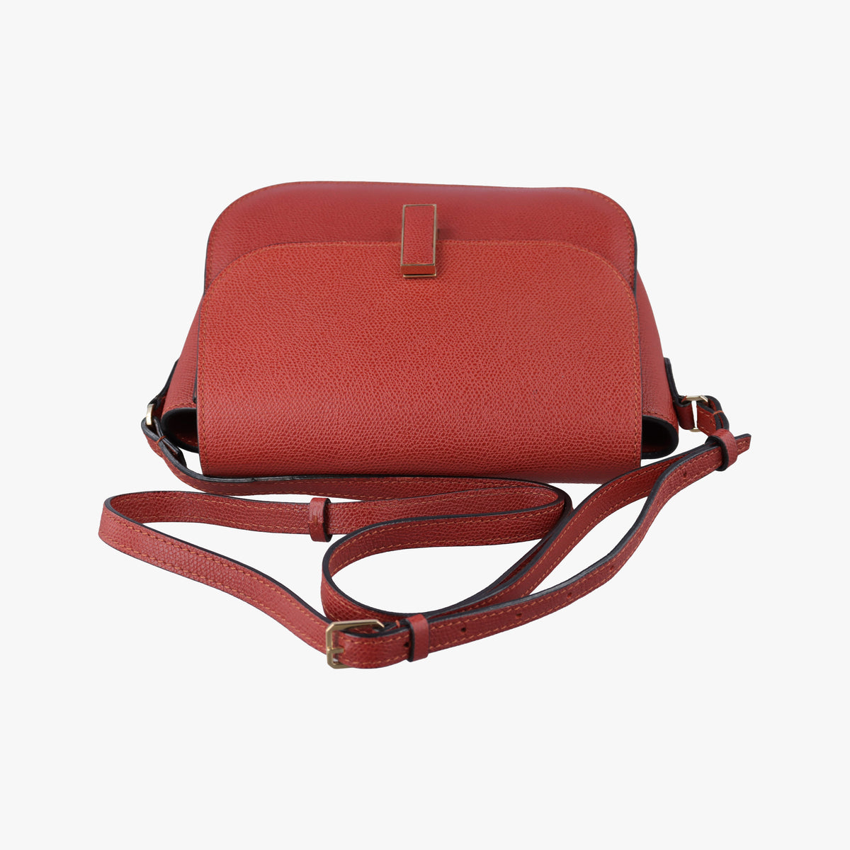 Pre-owned Valextra Iside Terracotta Soft Calfskin Leather shoulderbag | stylenewstar