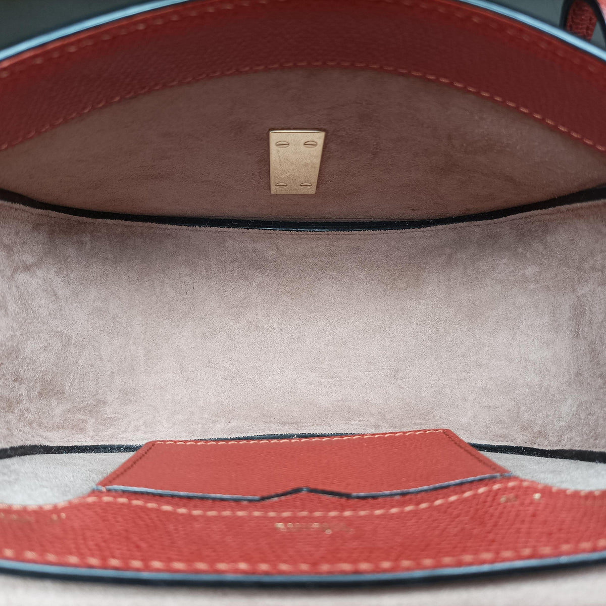 Pre-owned Valextra Iside Terracotta Soft Calfskin Leather shoulderbag | stylenewstar